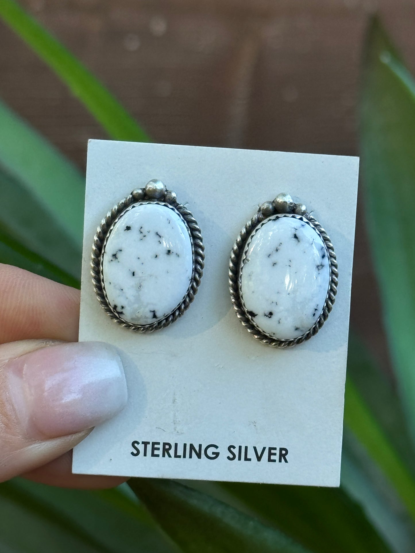 White Buffalo Navajo handmade earrings