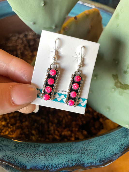 Fun opal earrings - pink