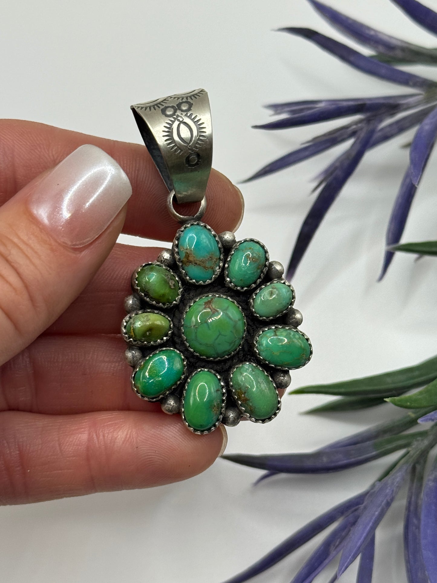A. Spencer Sterling Silver Turquoise cluster