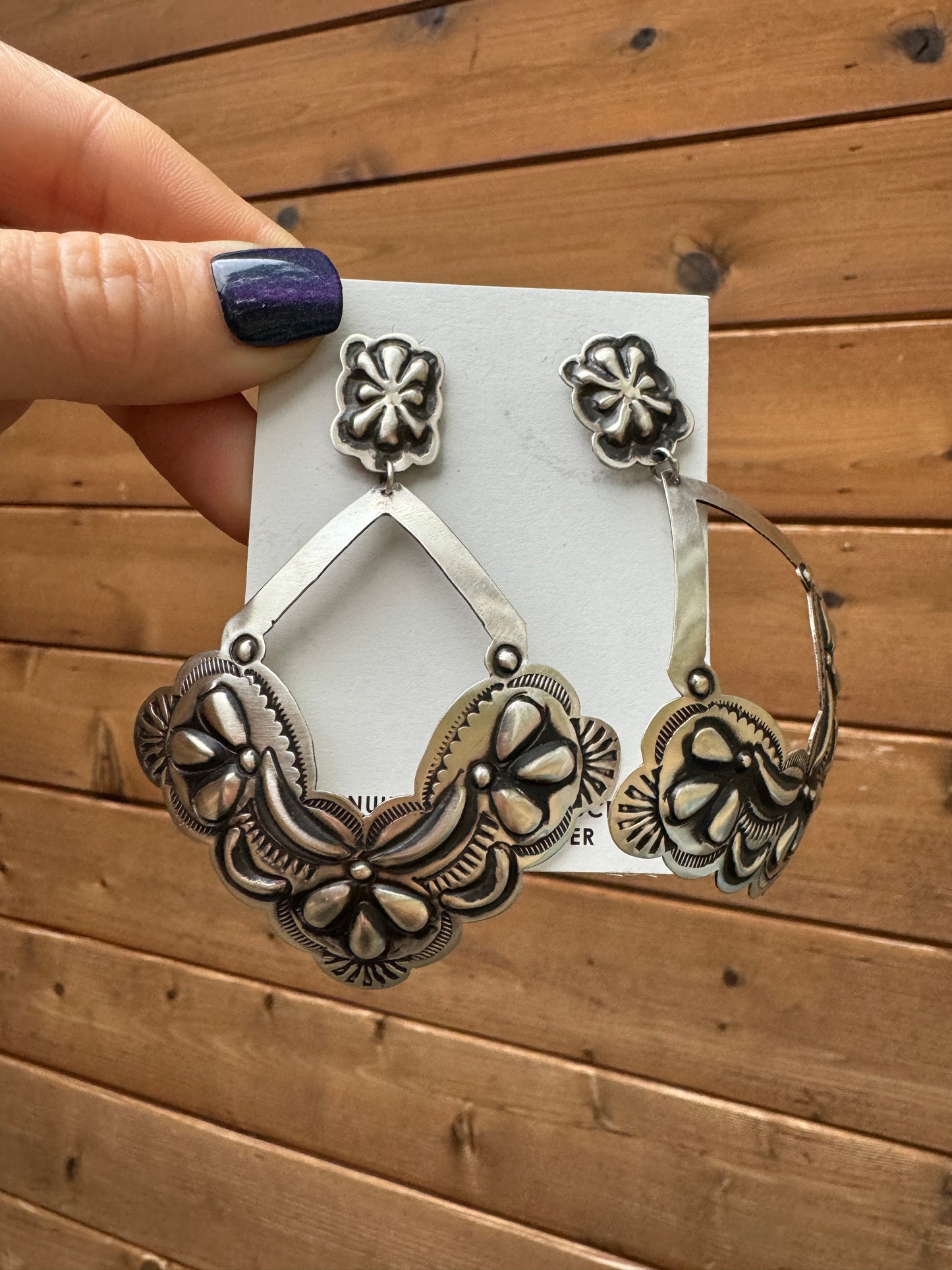 Statement stamped earrings