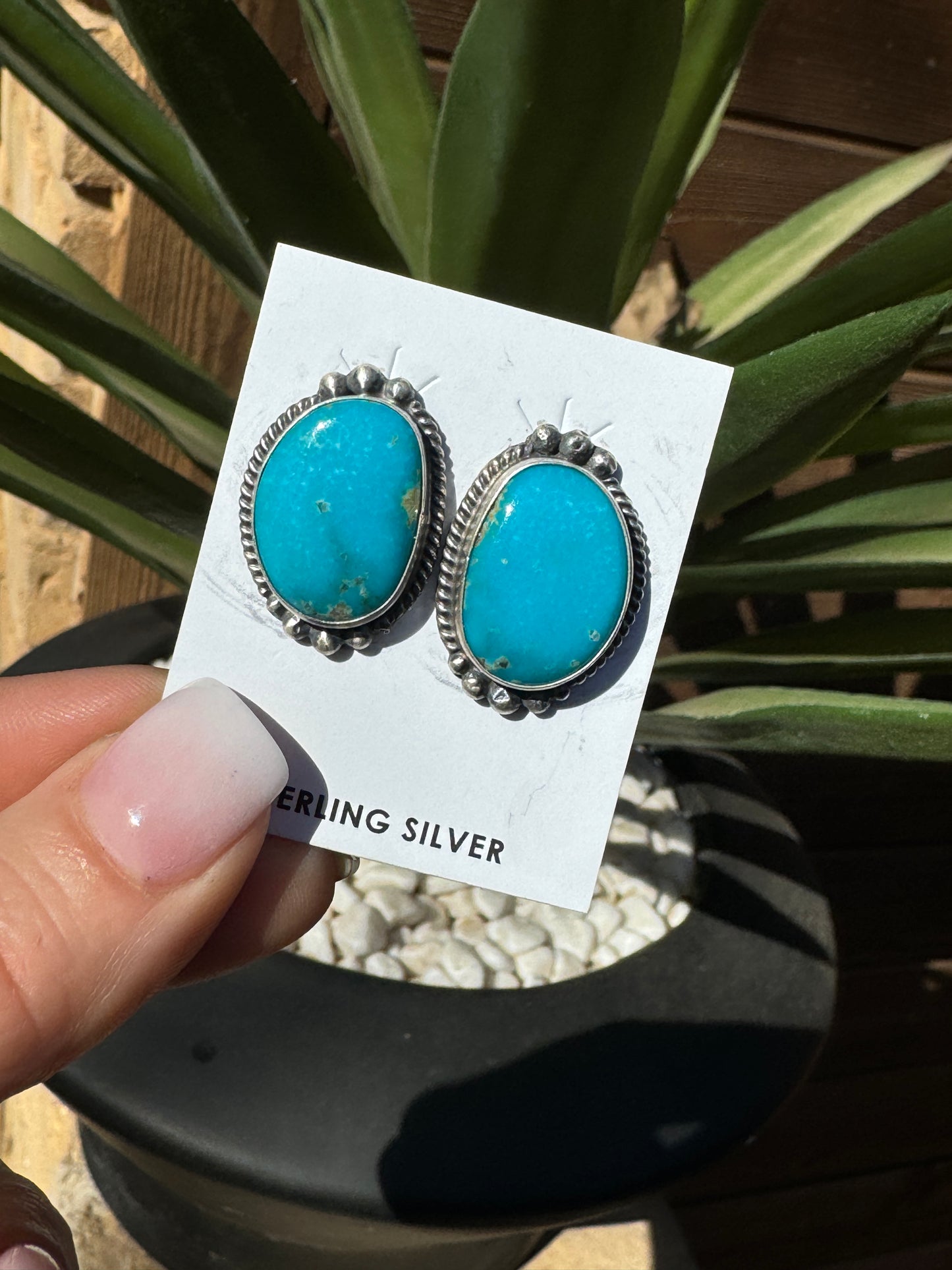 1” pretty turquoise earrings