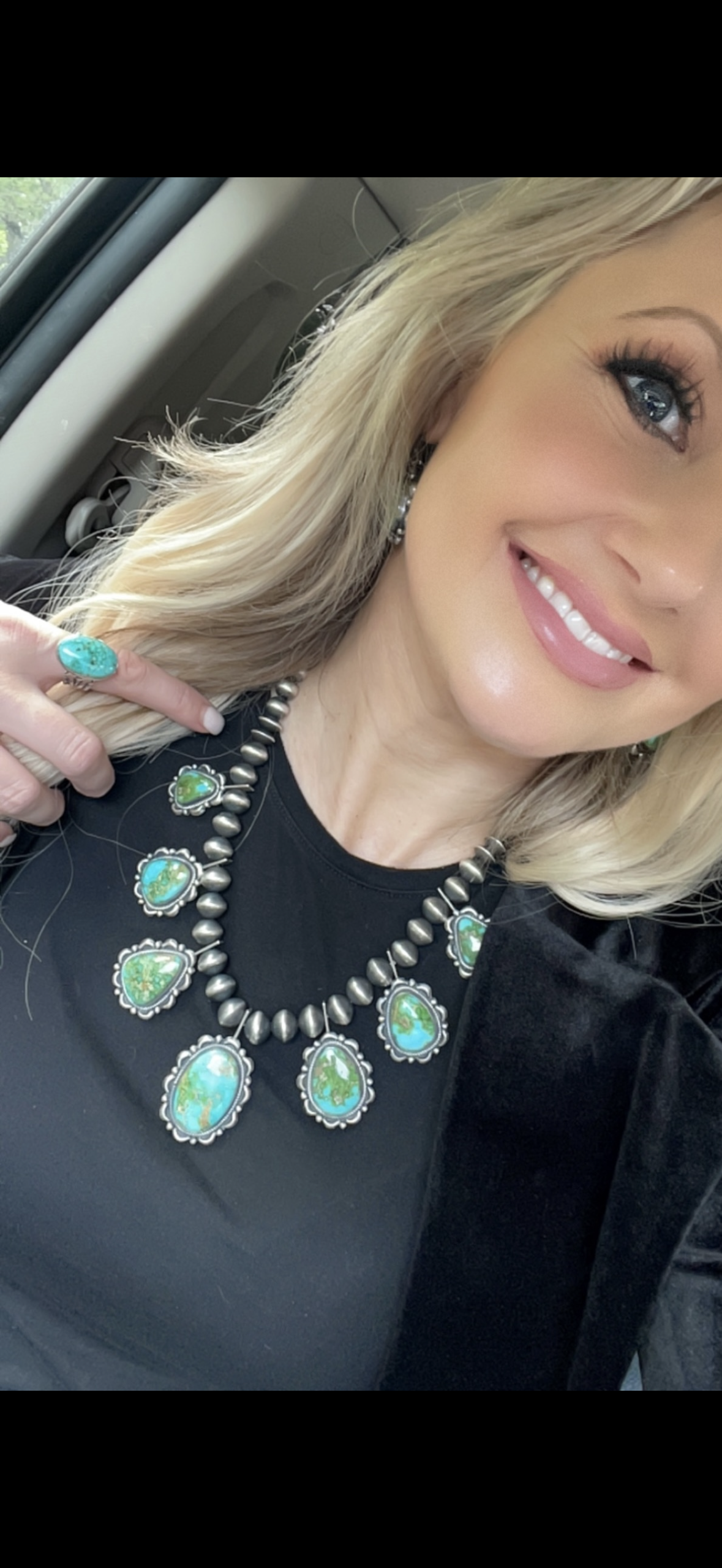 Stunning Sonoran Gold Turquoise Necklace and Earrings set
