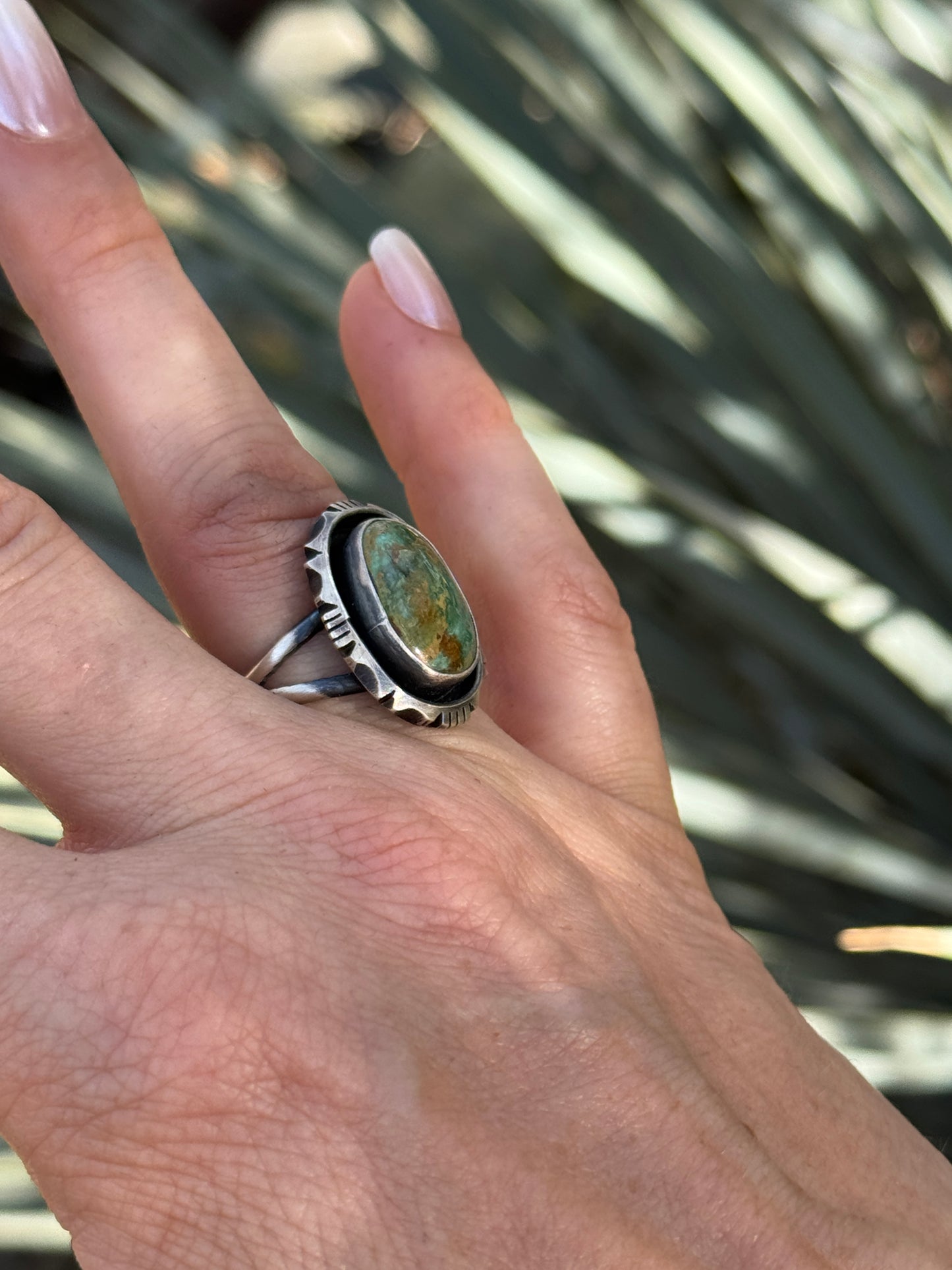 Turquoise sterling silver ring, size 8.5