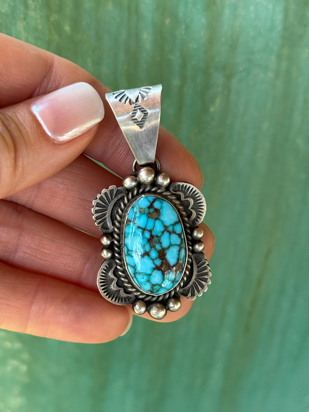 Jimmy Lee Sterling Silver webbed Kingman pendant
