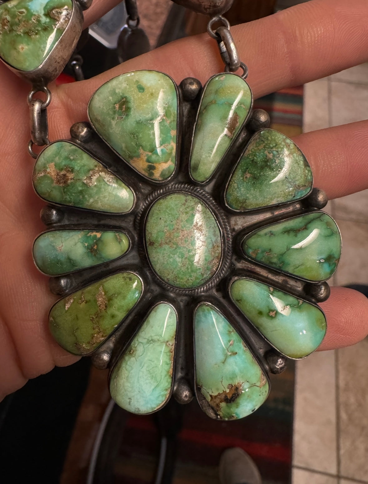 Sonoran Gold turquoise cluster necklace and choker set