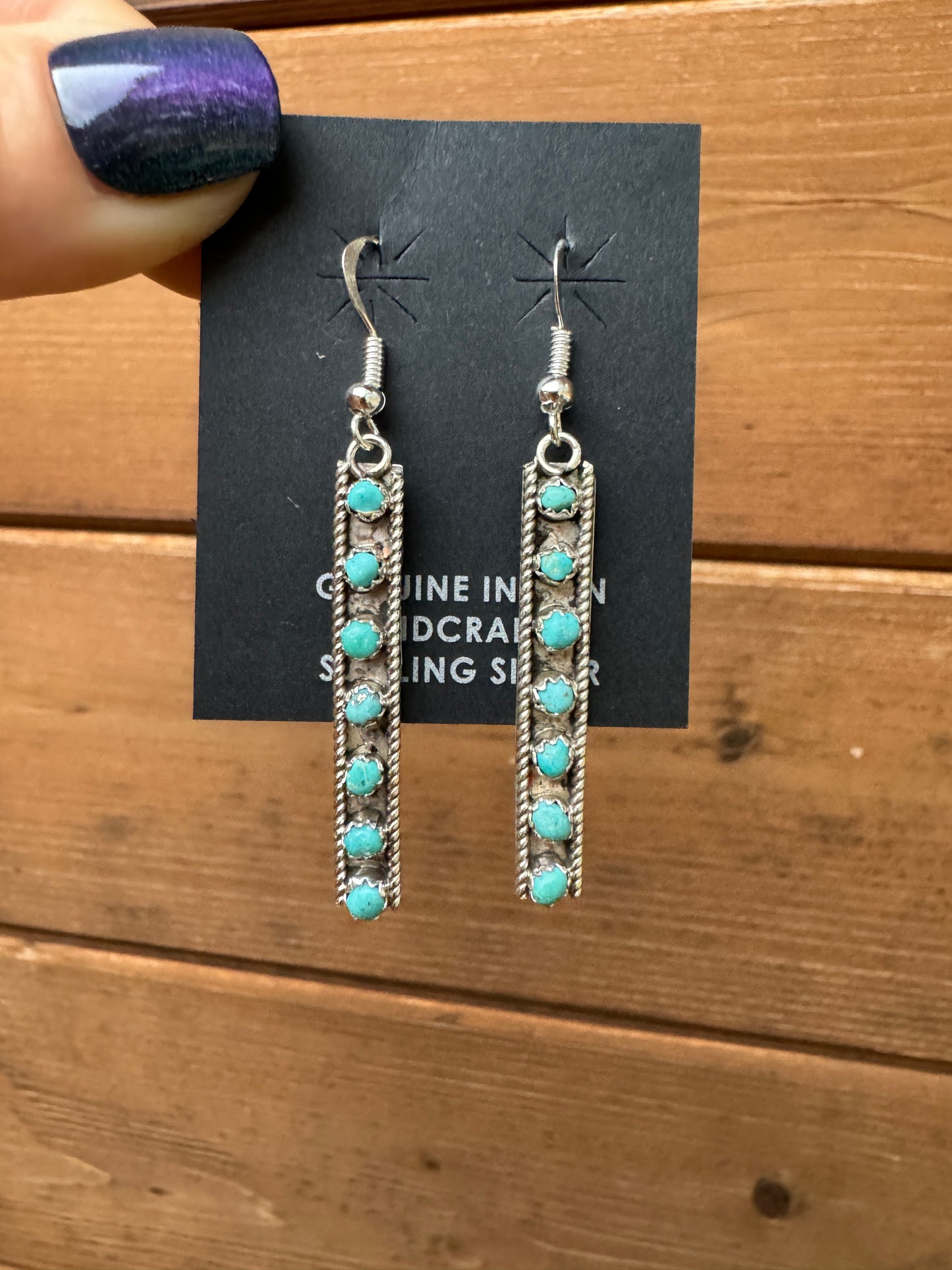 Sterling silver snake eye drop earrings