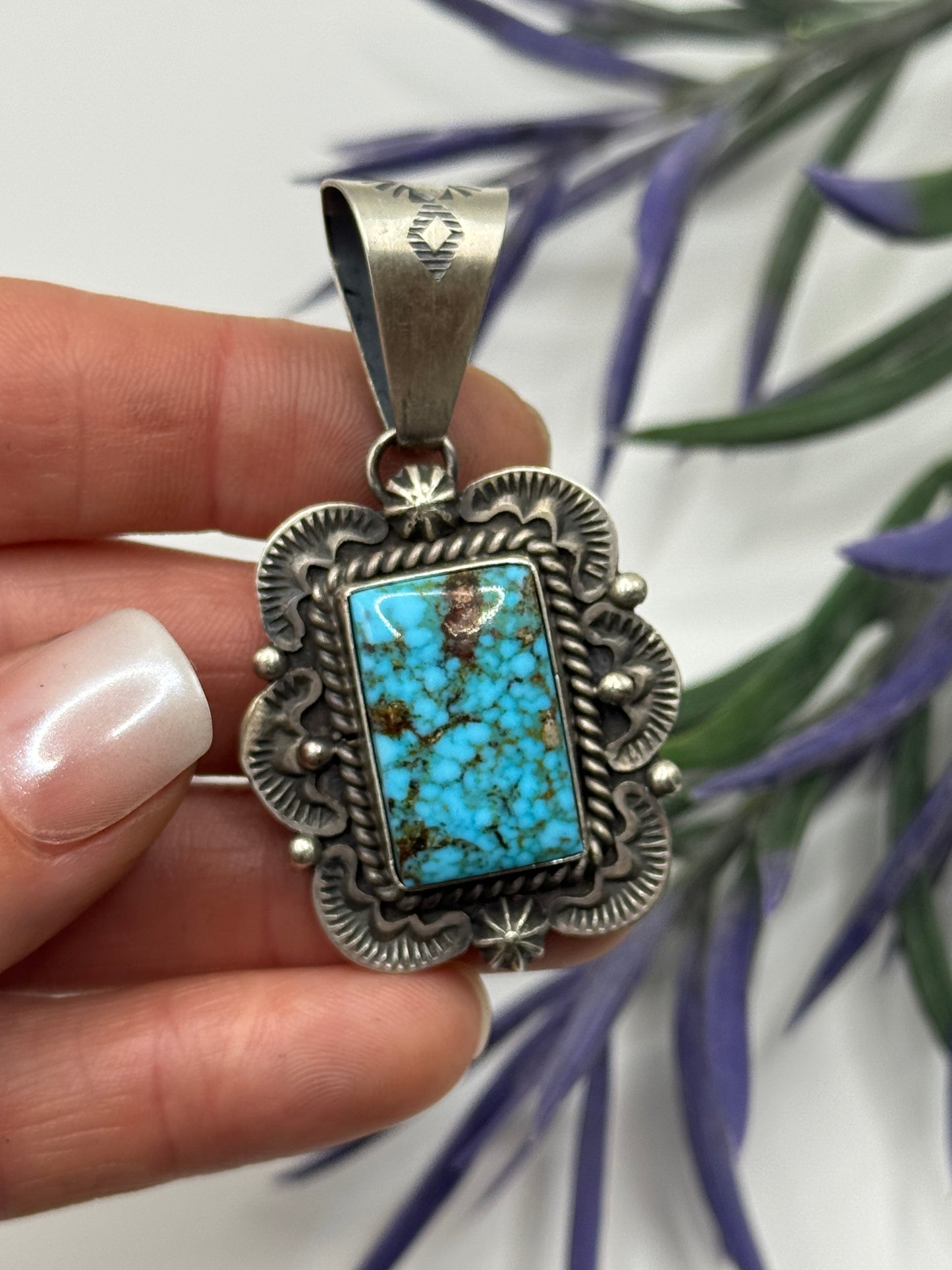 Jimmy Lee Sterling Silver webbed Kingman pendant