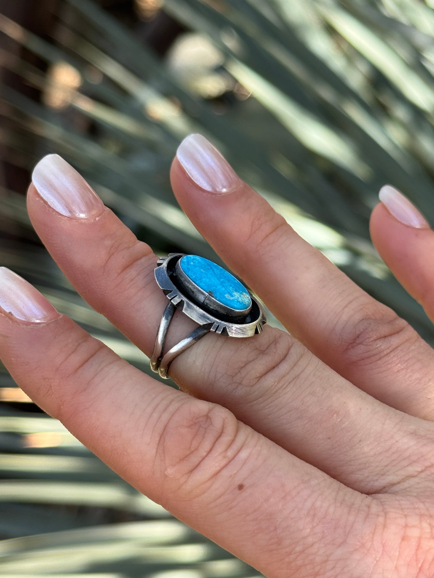 Blue Ridge turquoise Sterling Silver ring, size 6.5