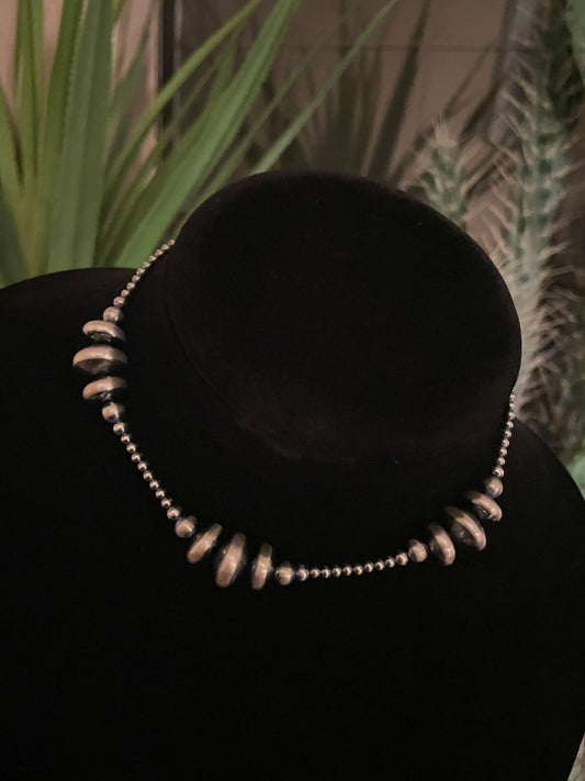 3-14MM Rondelle Navajo Pearl necklace