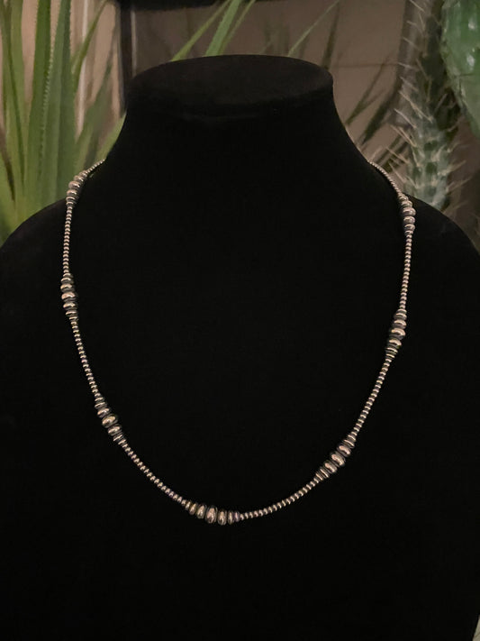 3-8MM Rondelle 24” Navajo Pearl necklace