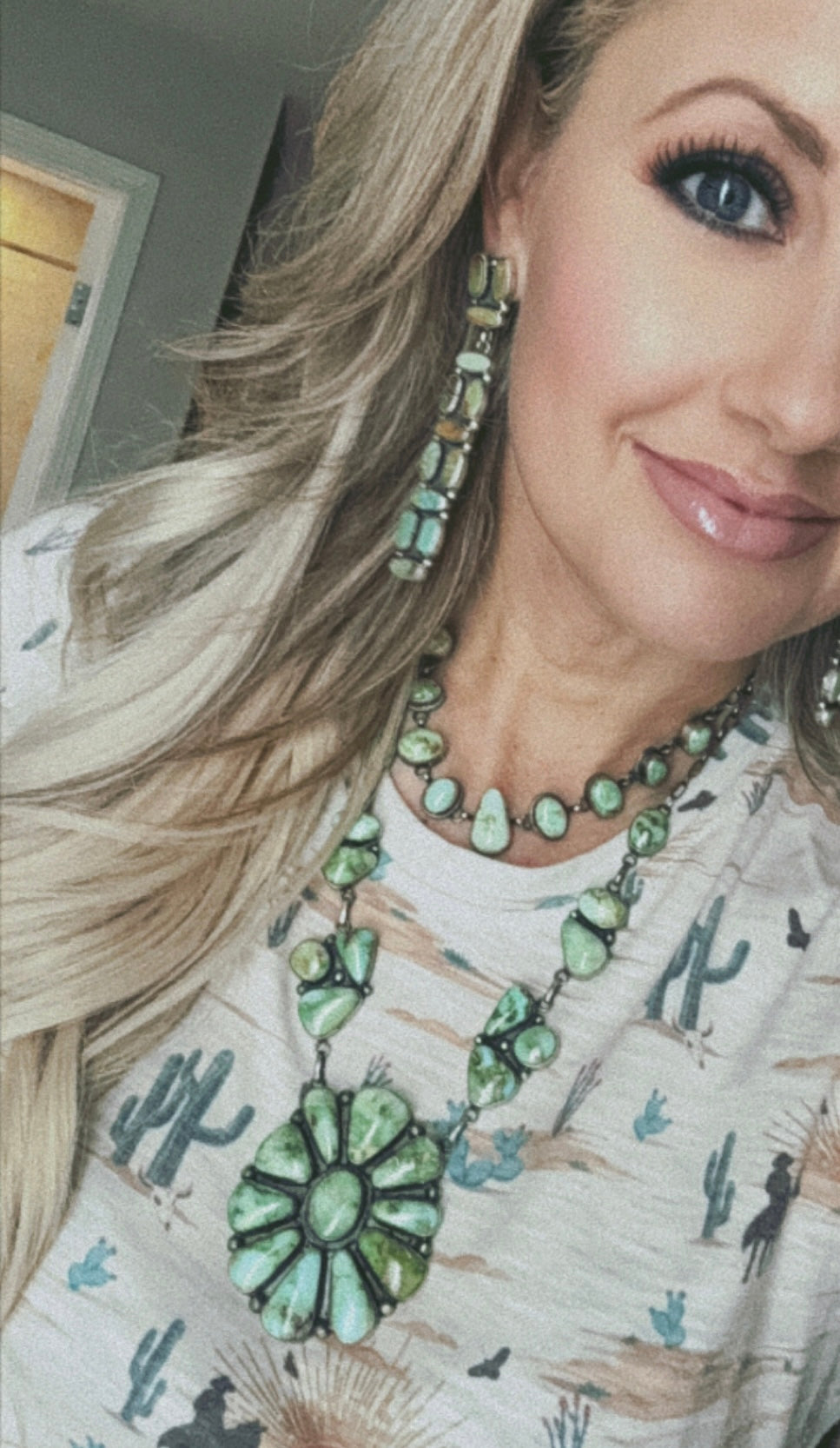 Sonoran Gold turquoise cluster necklace and choker set
