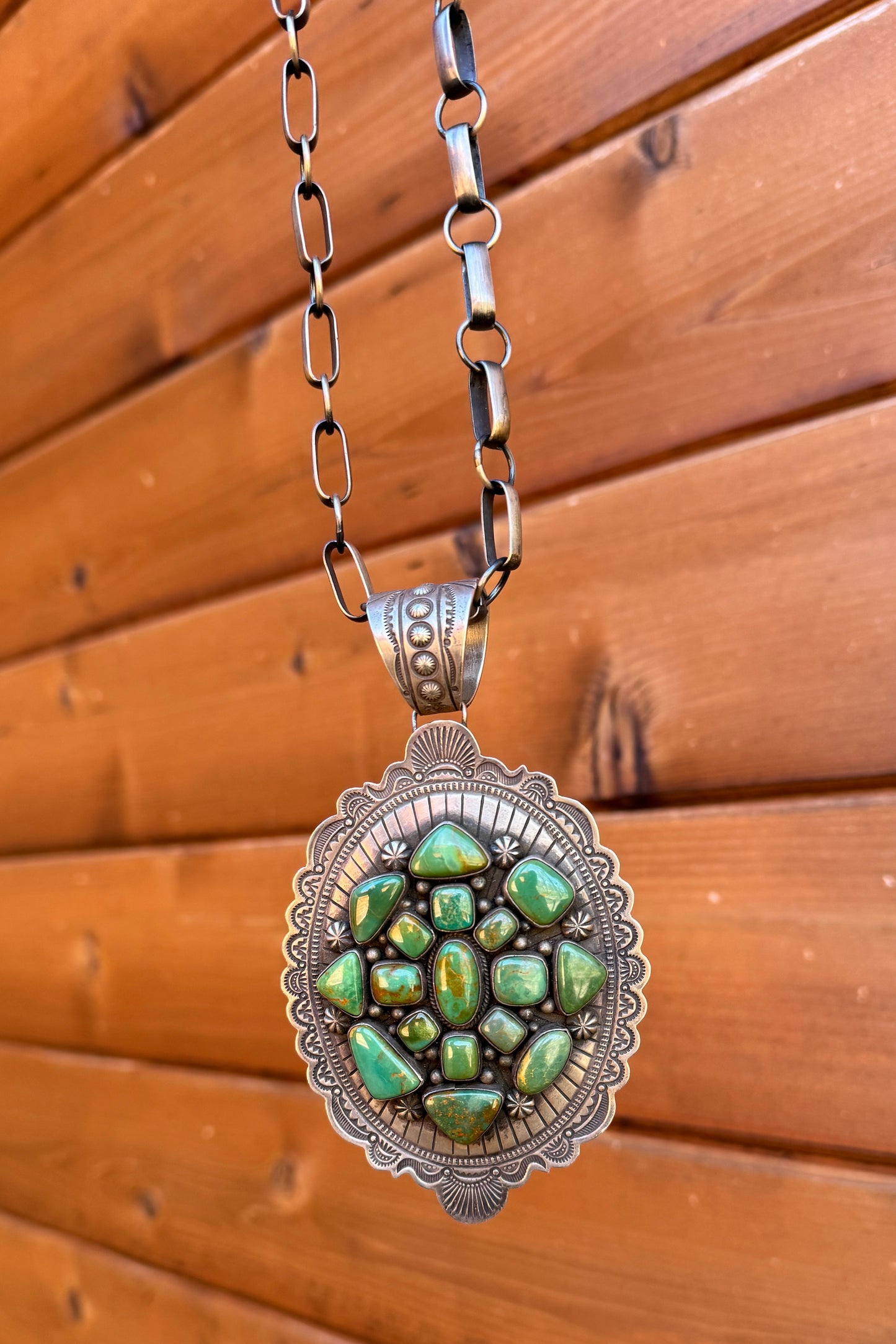 A vintage delight! Large Royston cluster pendant necklace by D. Cadman