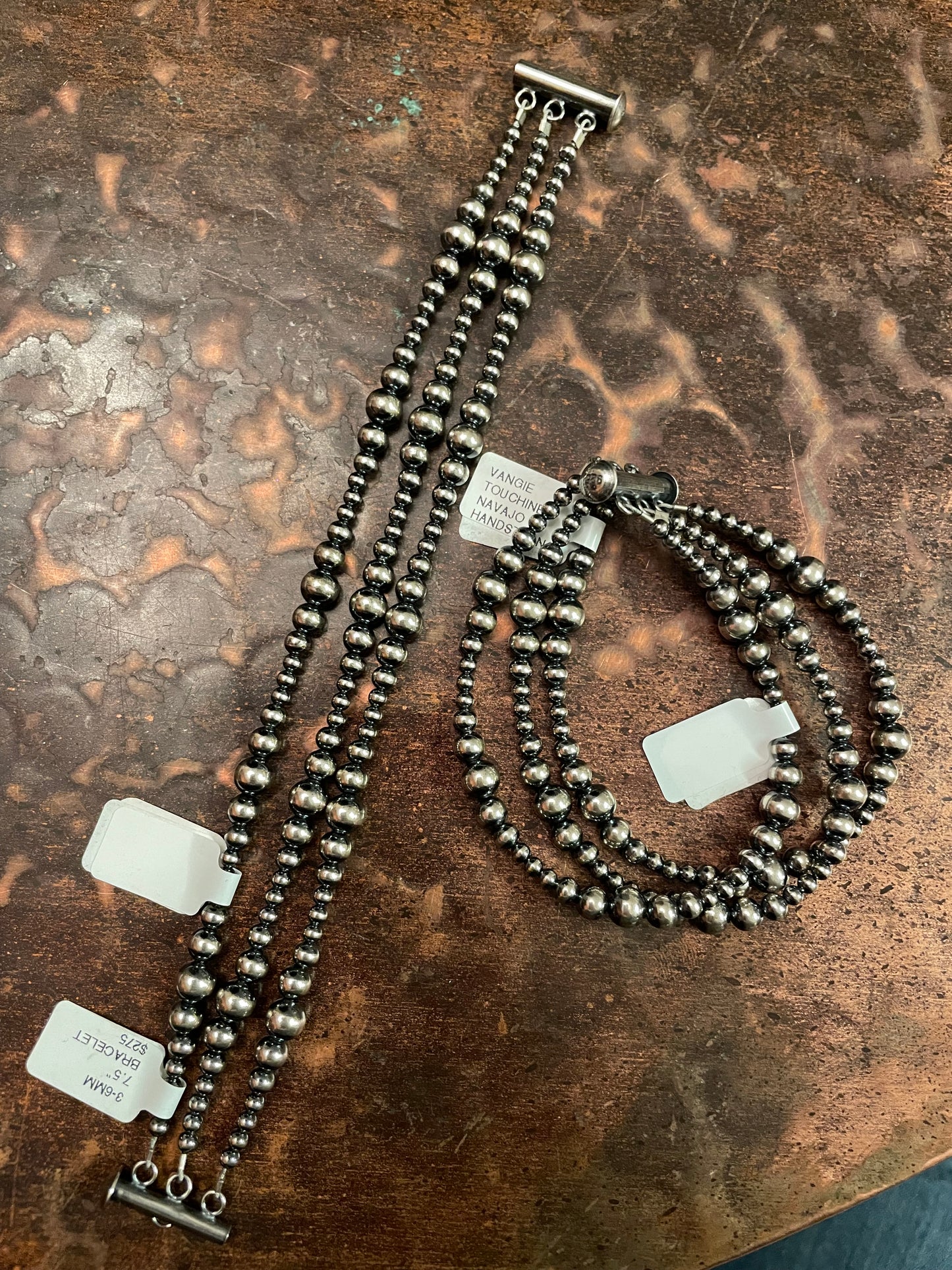 3-6MM Navajo pearl triple bracelet