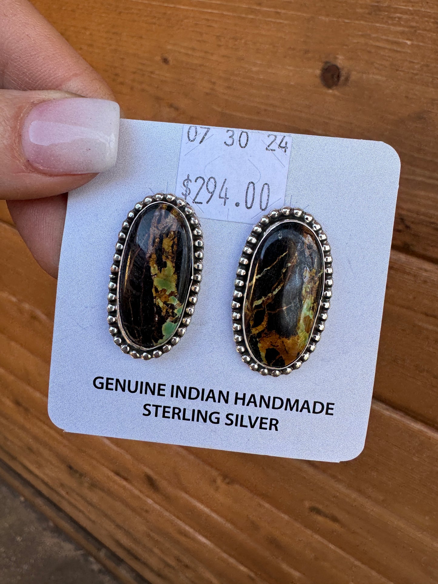 Black Jack oval earrings