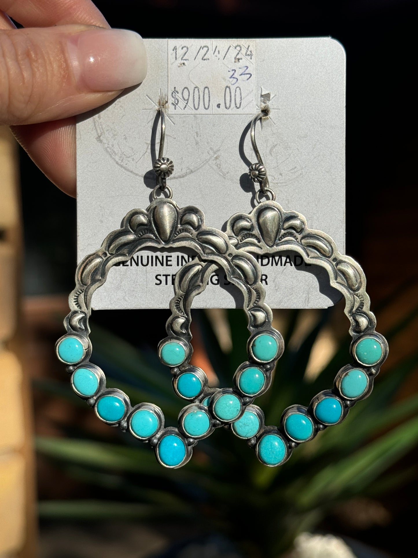Statement turquoise earrings