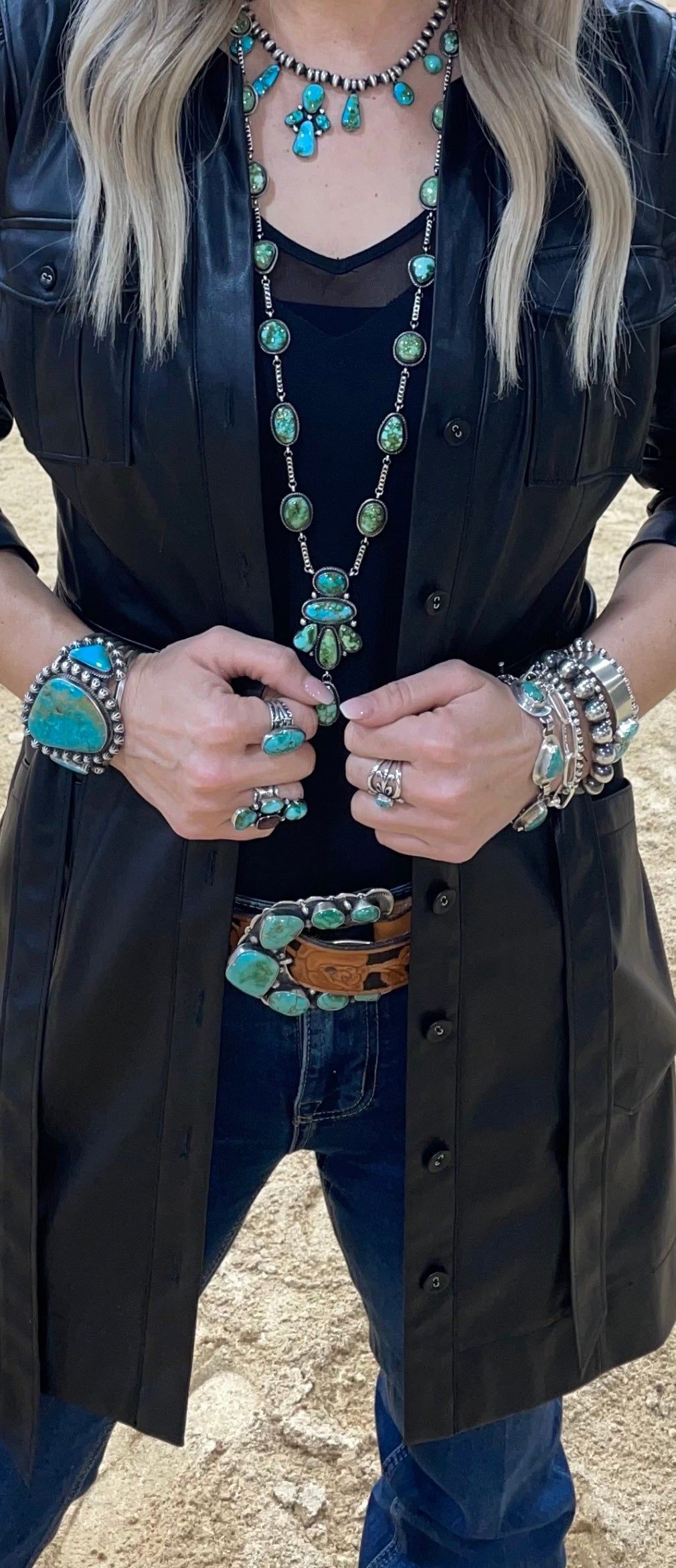 Russell Sam turquoise buckle