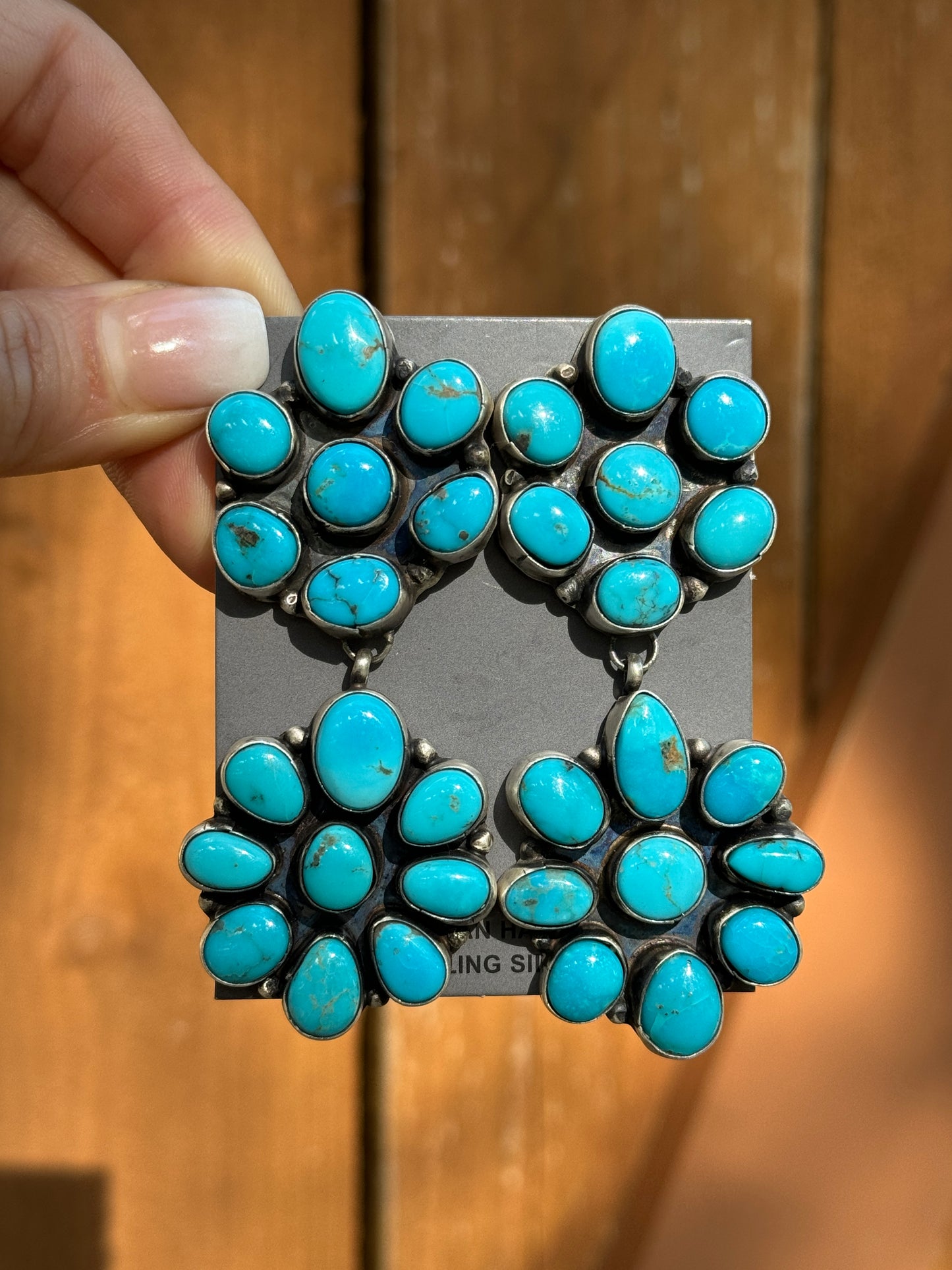 Statement turquoise cluster earrings