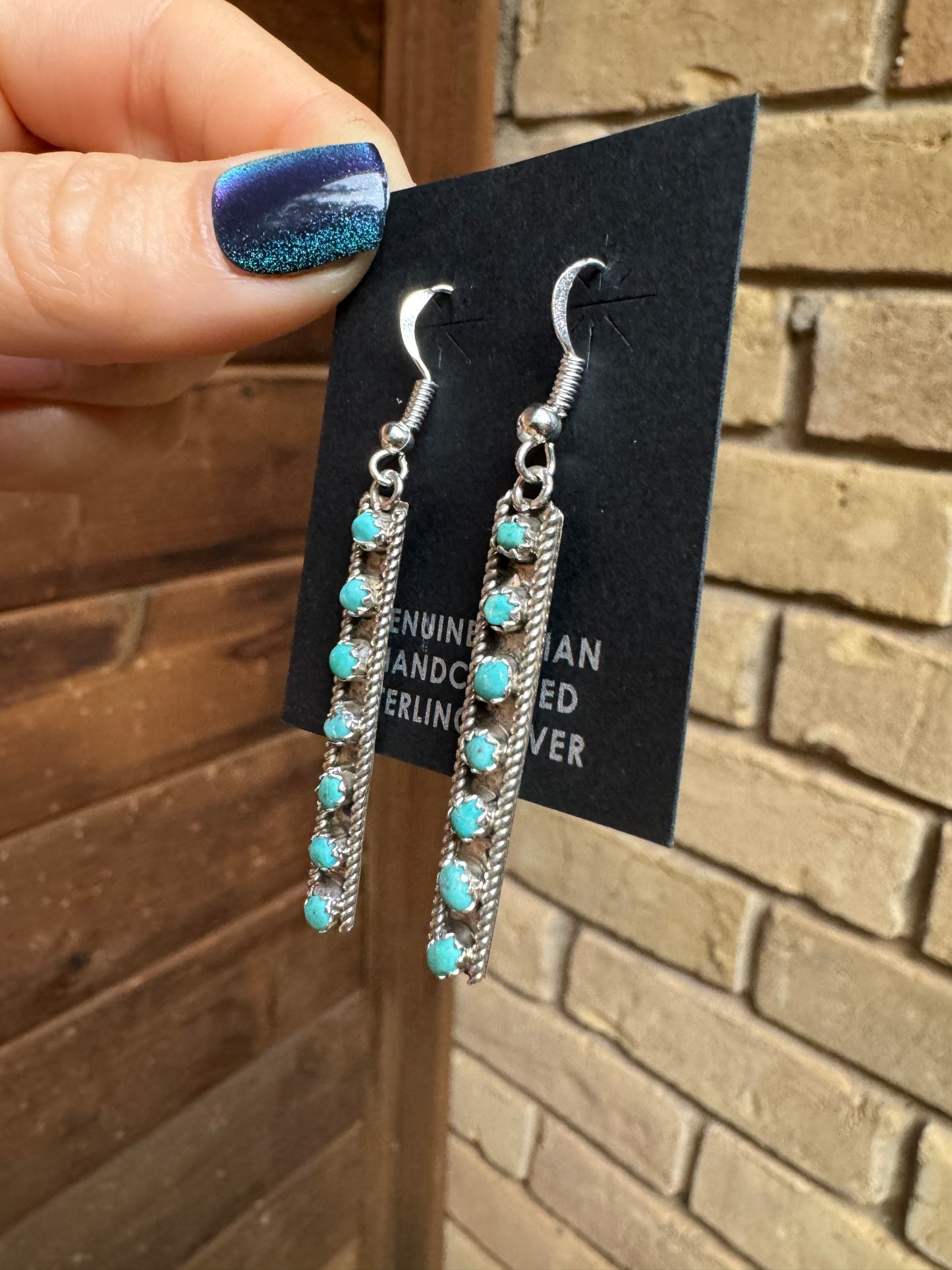 Sterling silver snake eye drop earrings