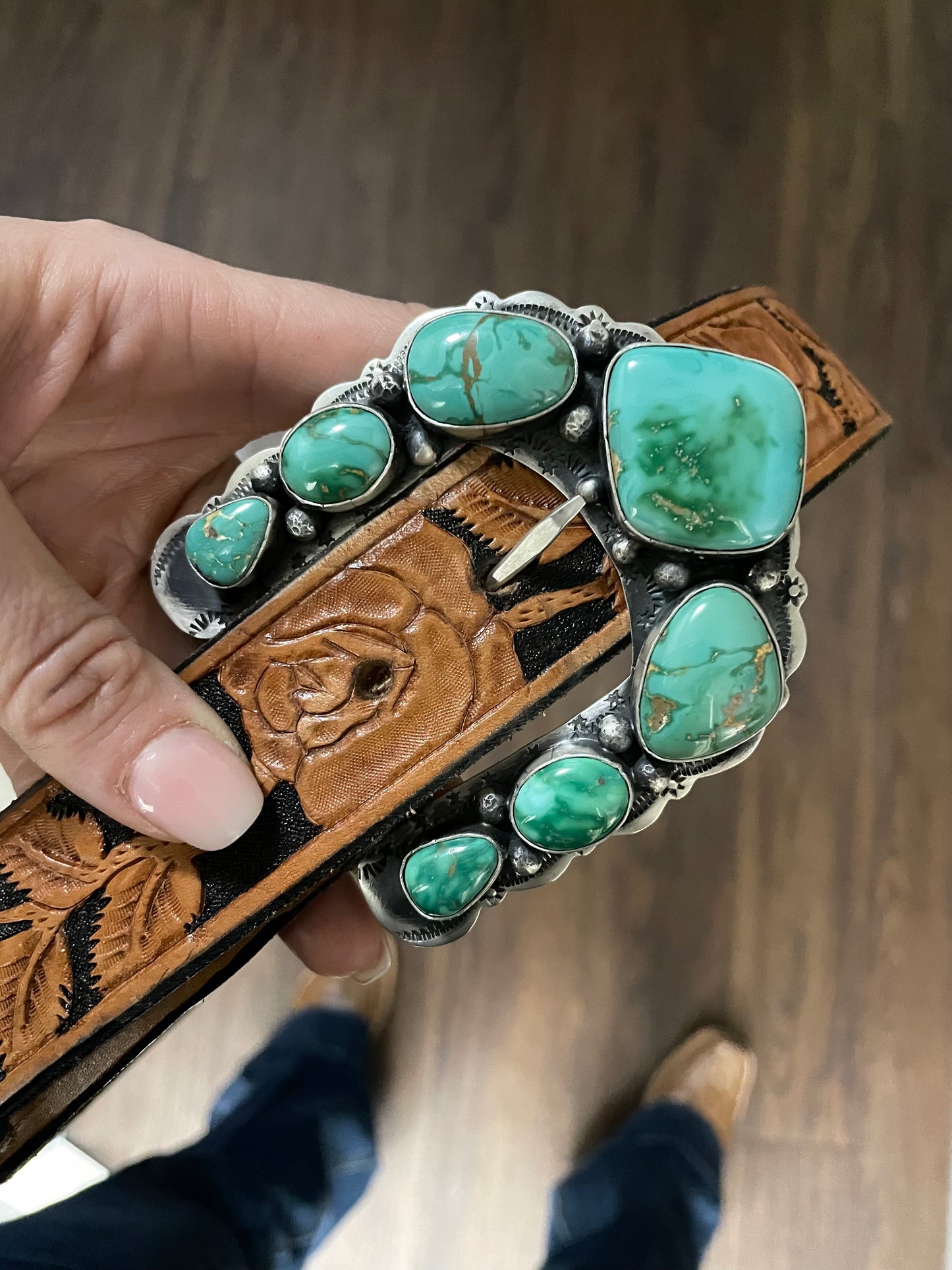 Russell Sam turquoise buckle