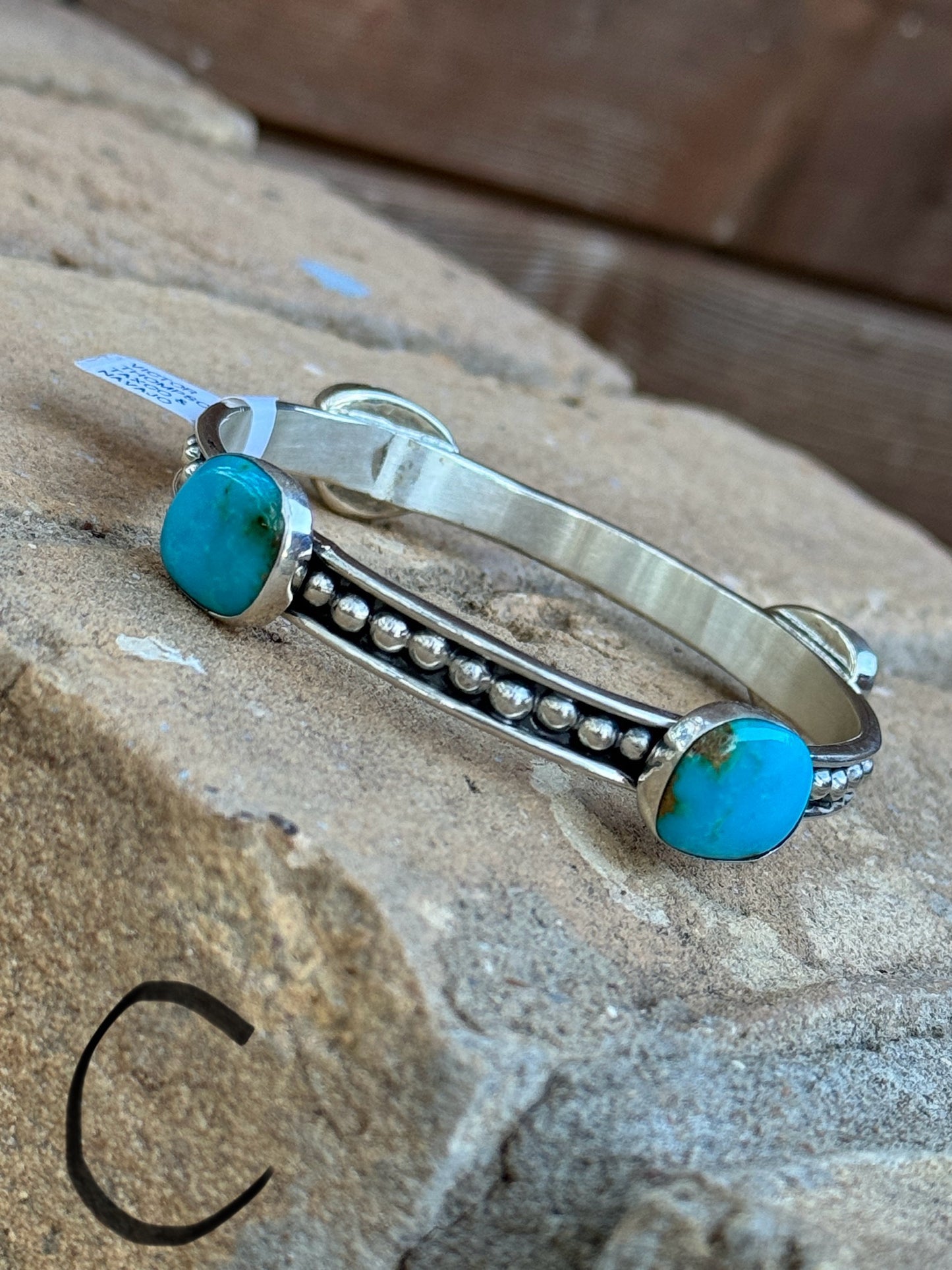 Sterling silver Kingman and Royston bangle