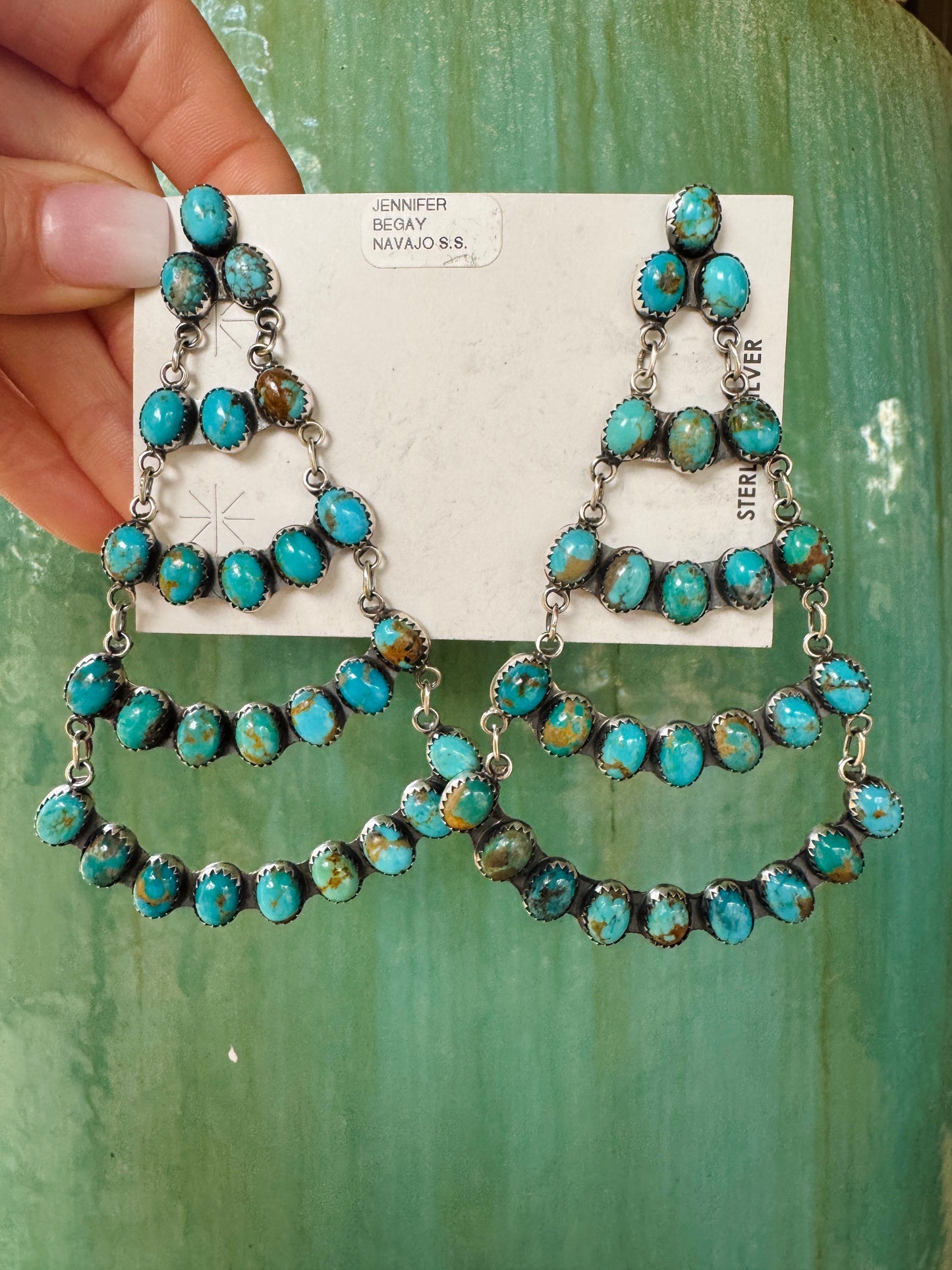 Stunning chandelier turquoise earrings