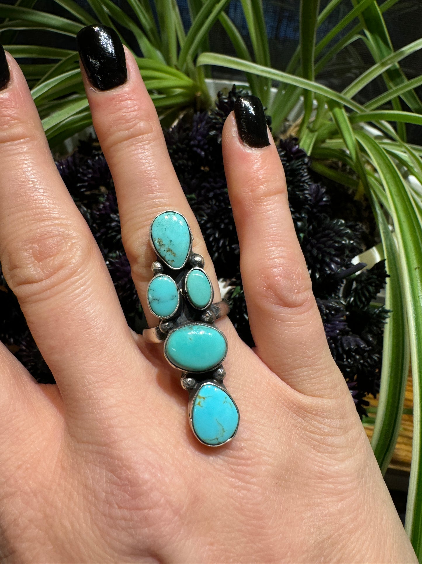 Multi stone turquoise ring, adjustable