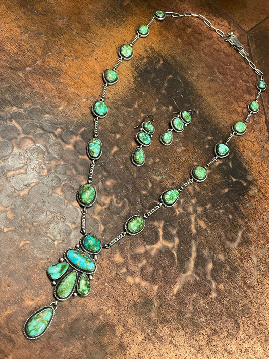 Amazing Sonoran Gold Turquoise necklace and earrings set!