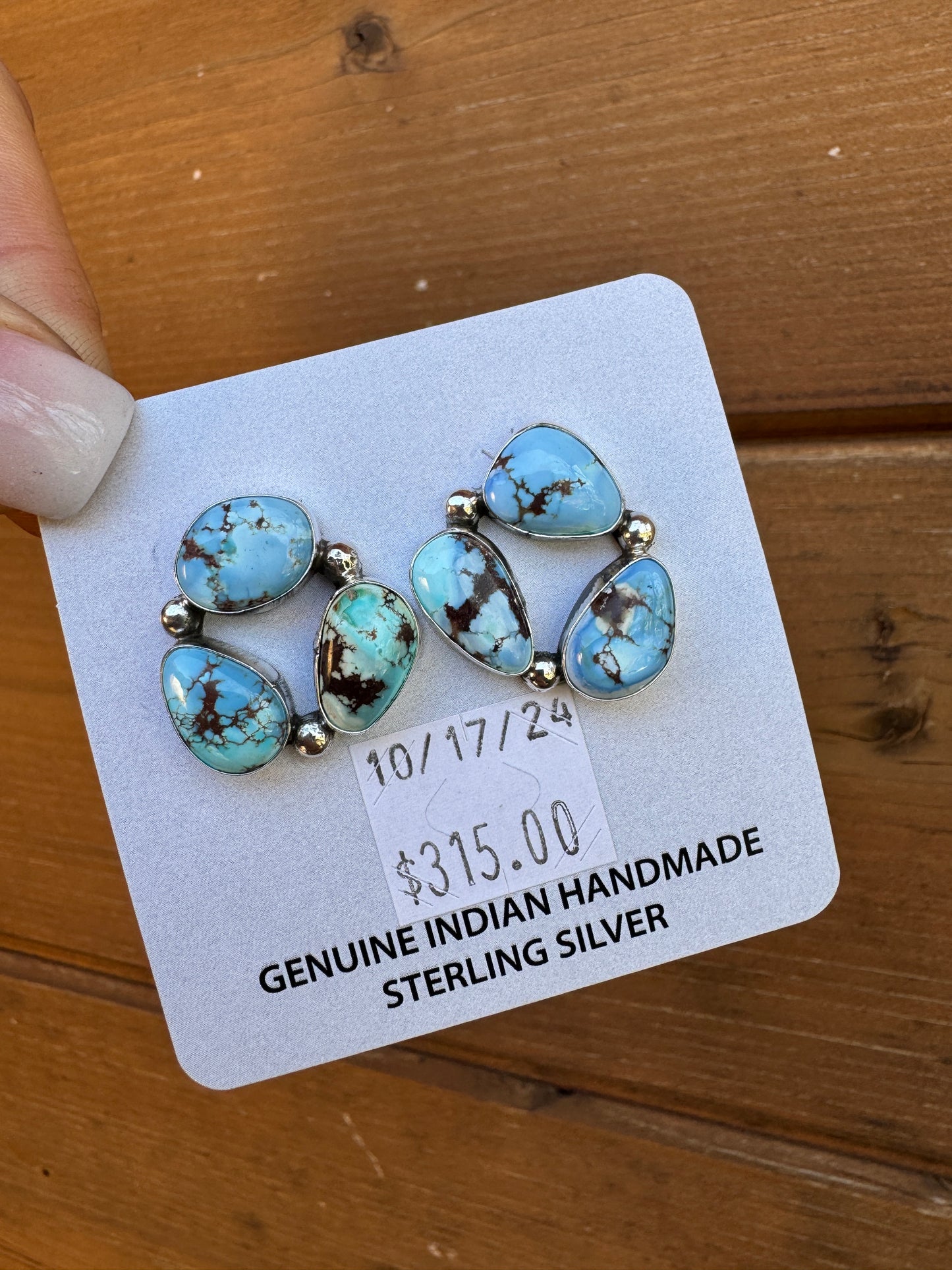 Golden Hills 3 stone earrings