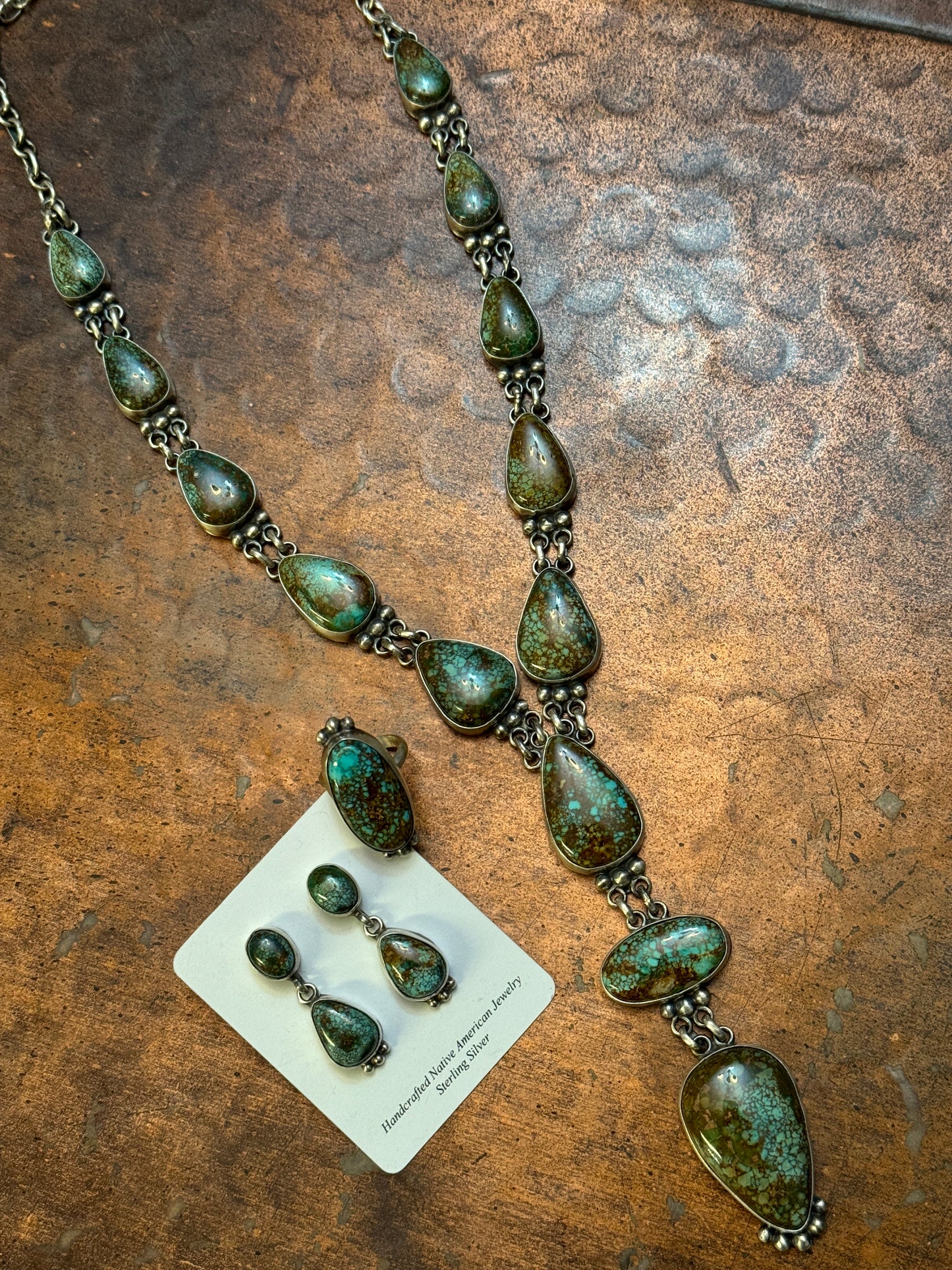 Patagonia Turquoise lariat necklace, earrings and ring!