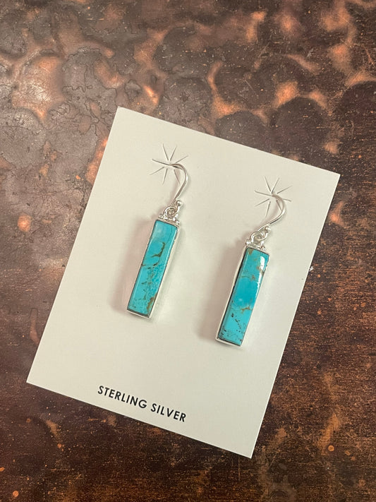 Kingman Turquoise bar earrings