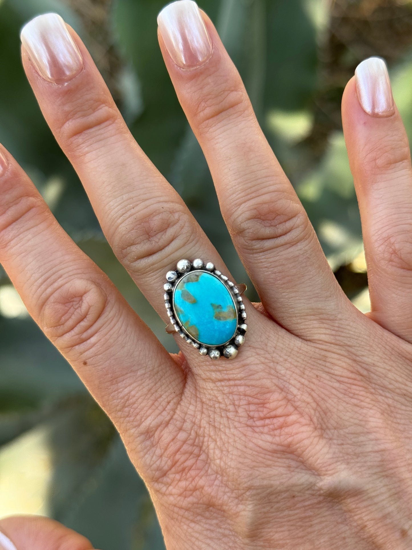 Sonoran turquoise Sterling silver ring, size 9.5