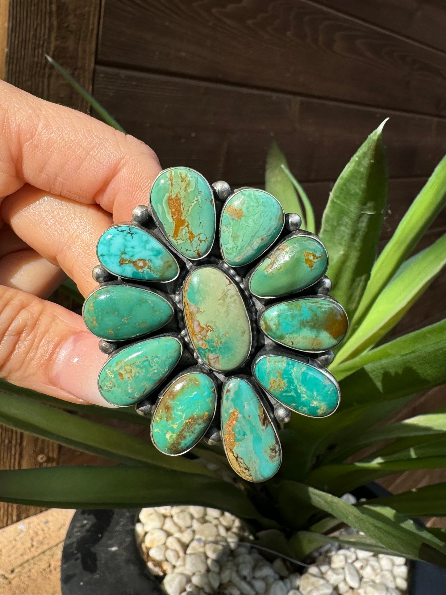 Statement turquoise ring, size 9