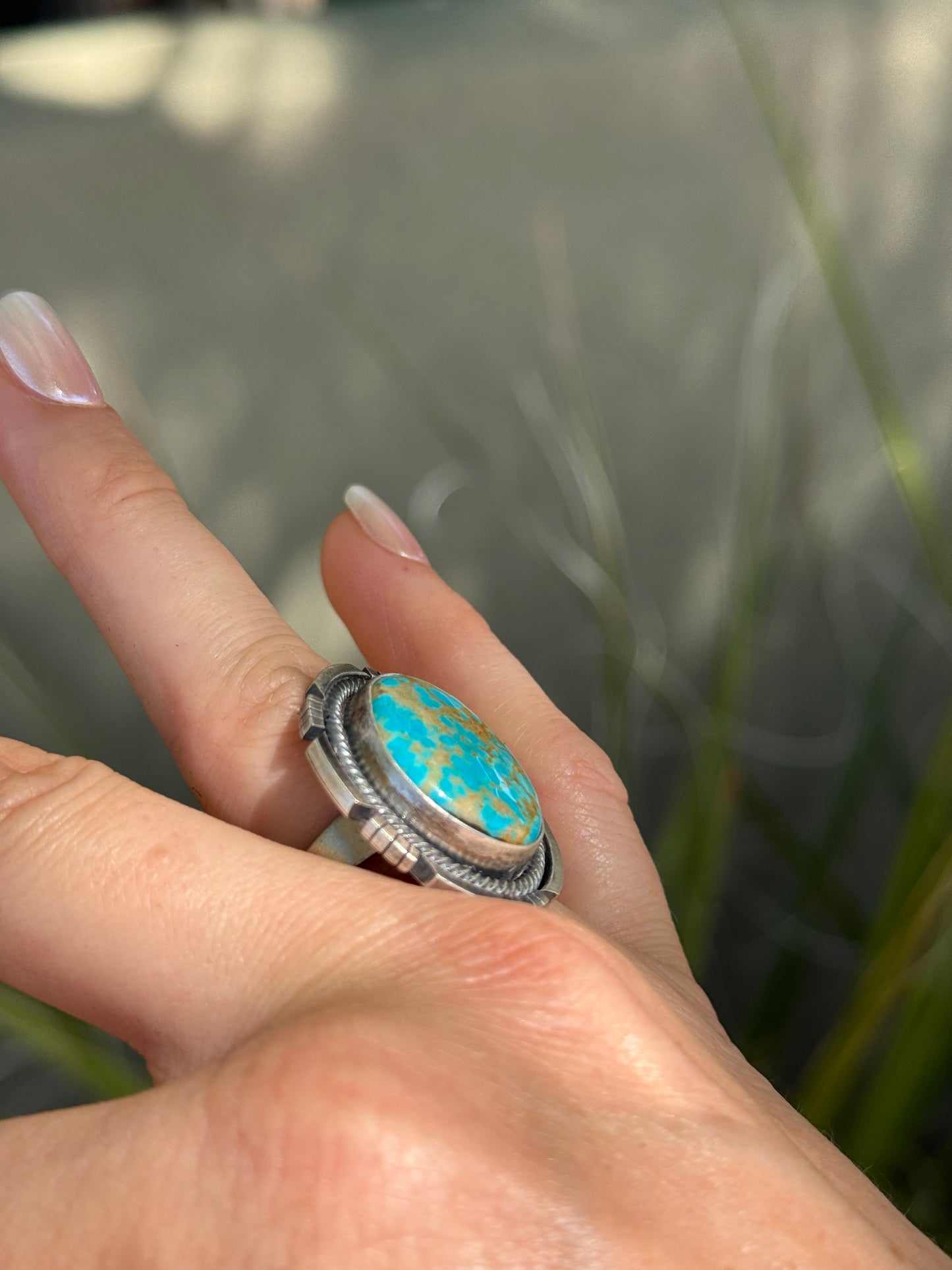 Sonoran turquoise Sterling silver ring, size 8