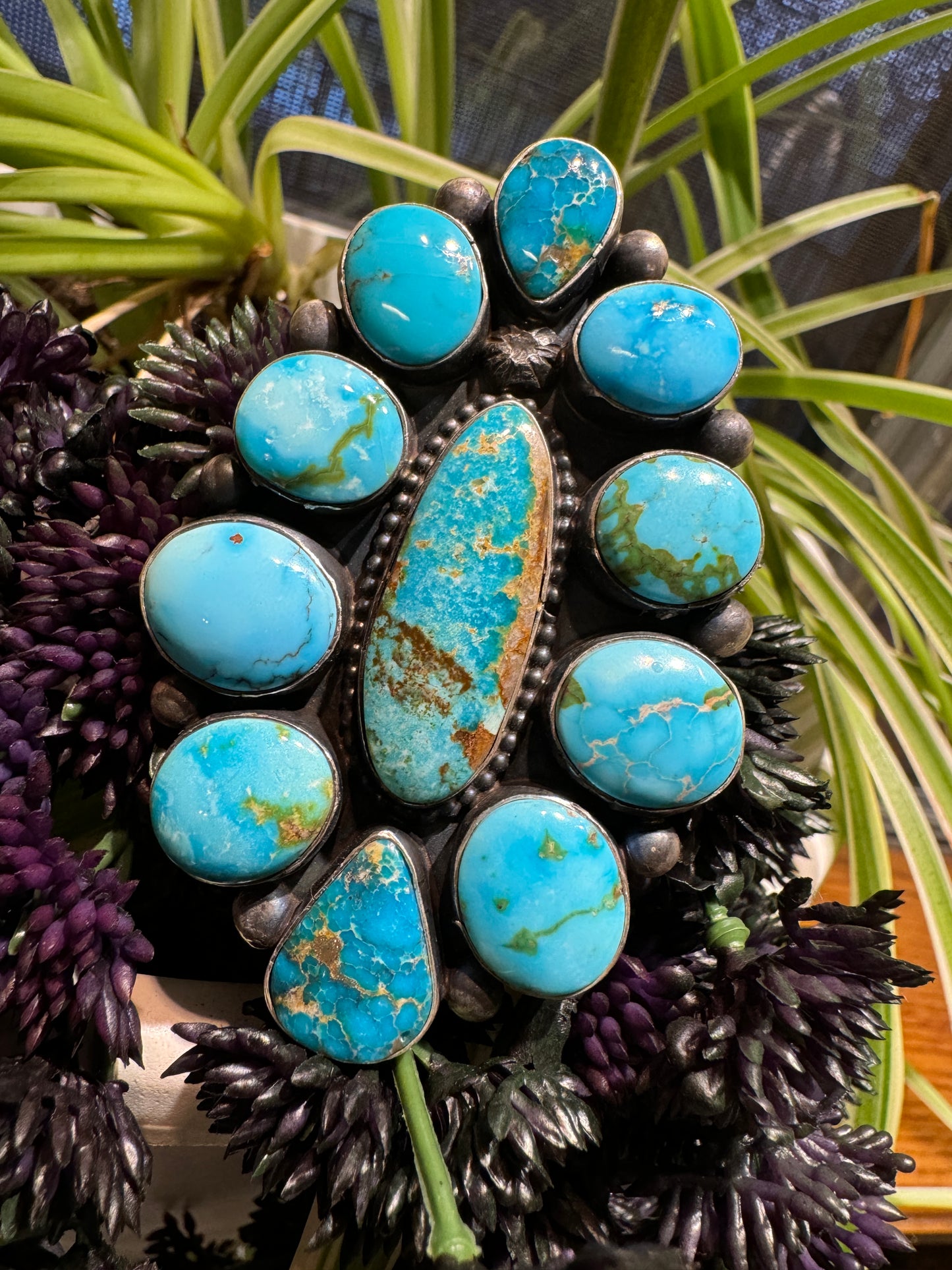 Statement turquoise ring, size 8