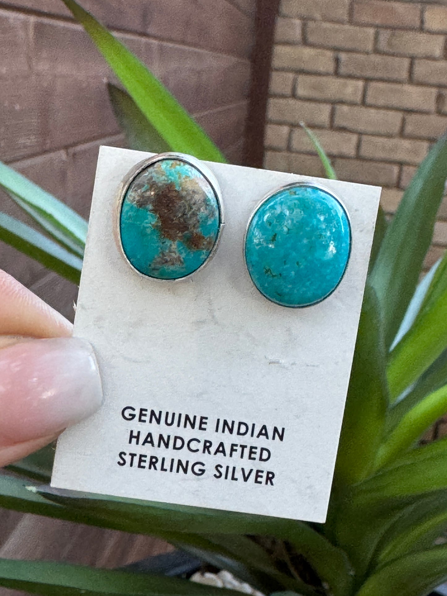 Oval turquoise necklace and earrings set