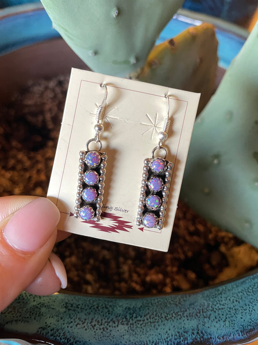 Fun opal earrings - lavender