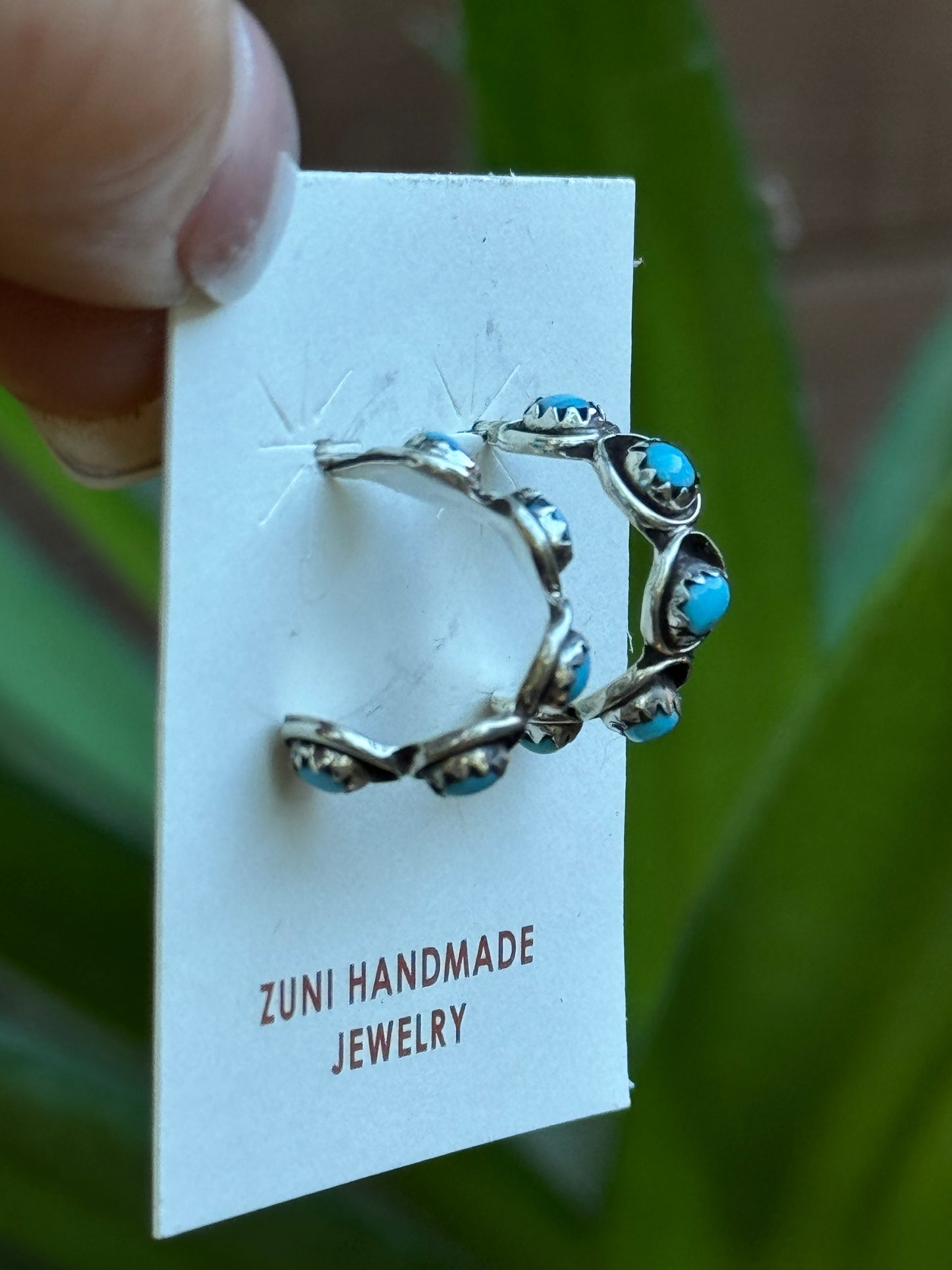 Small snake-eye hoop earrings