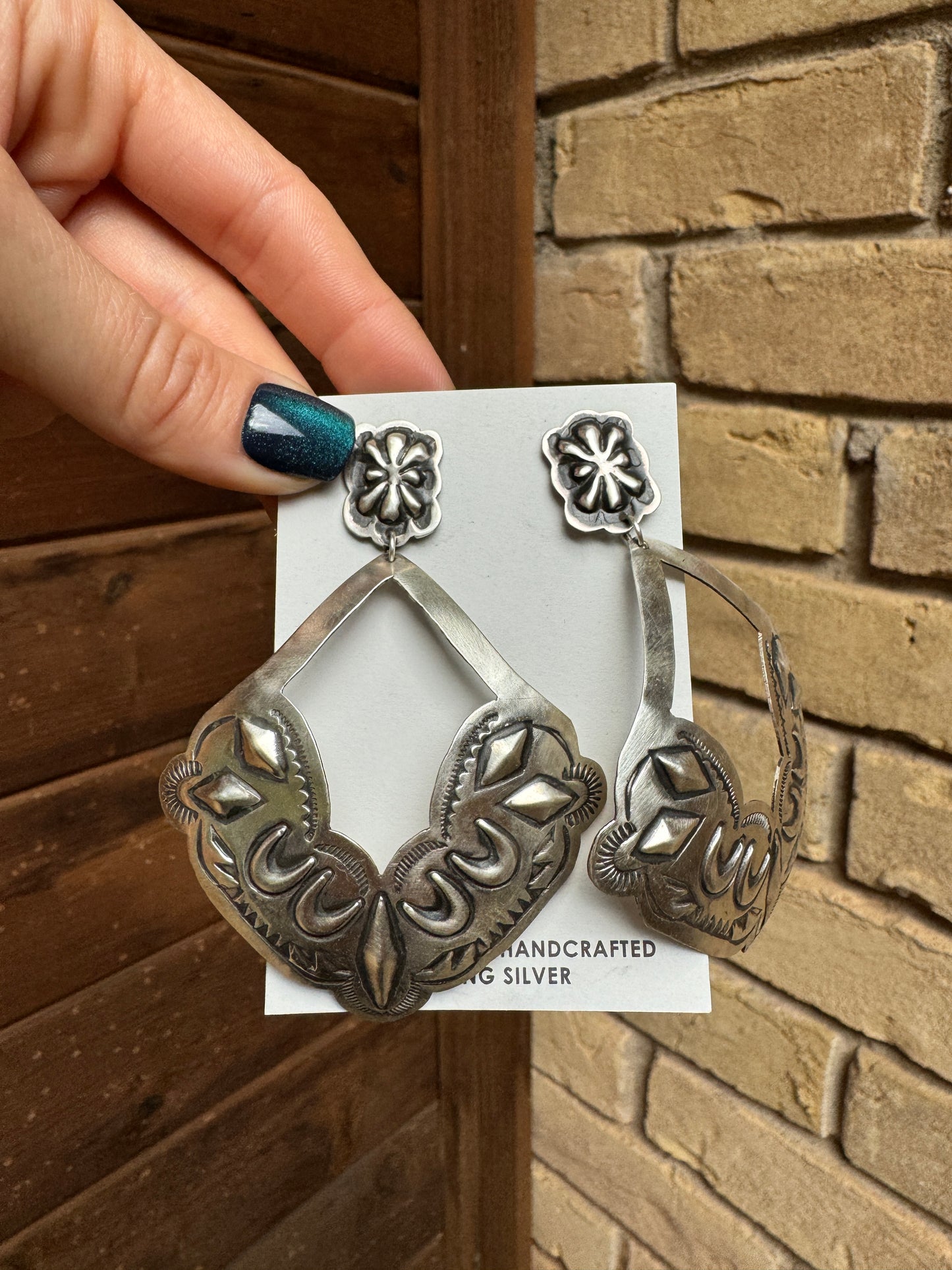 Statement stamped earrings