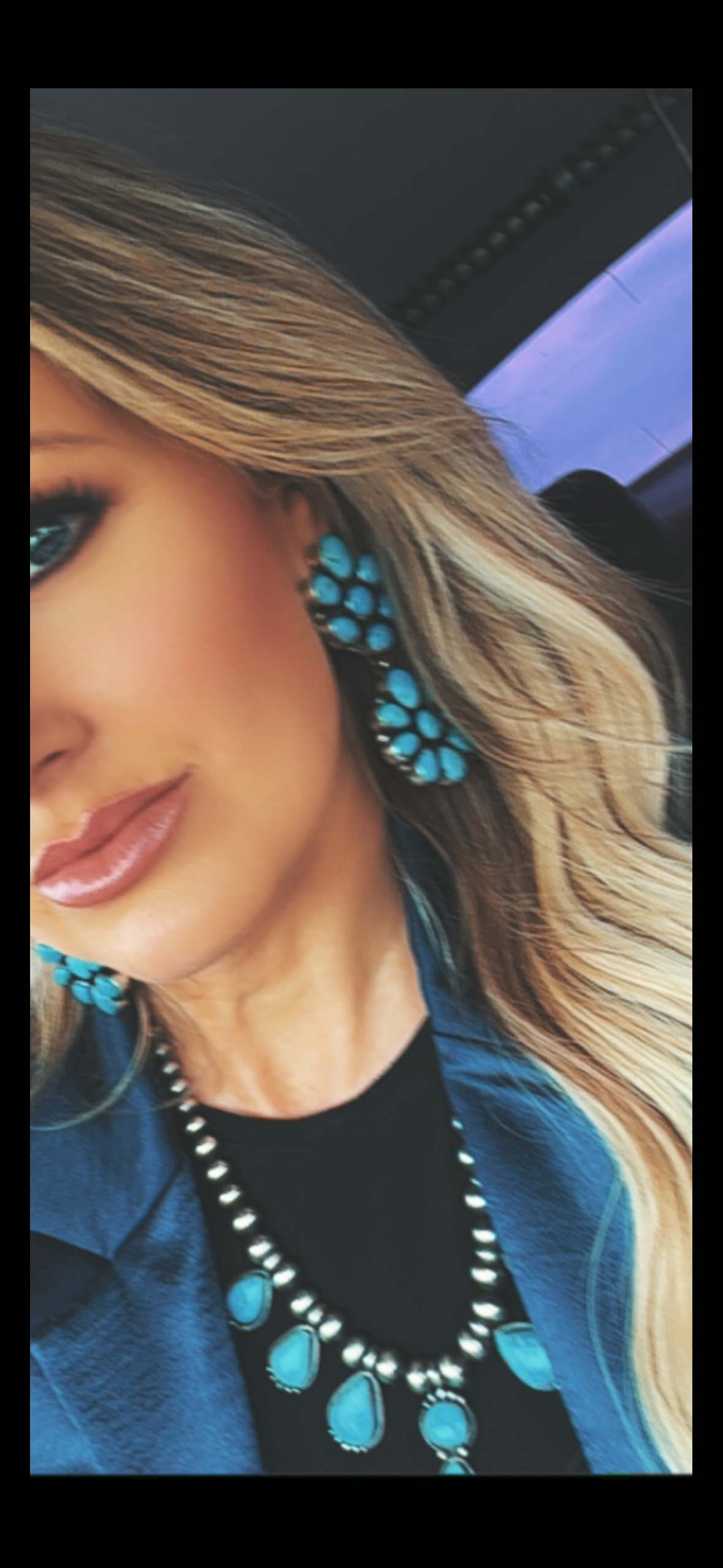 Statement turquoise cluster earrings
