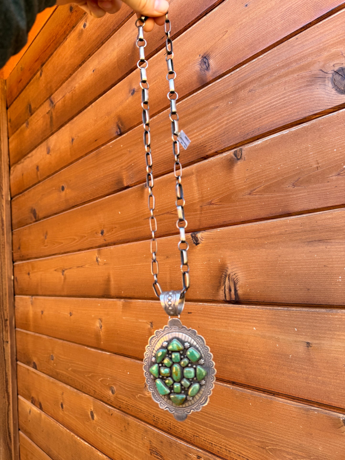 A vintage delight! Large Royston cluster pendant necklace by D. Cadman