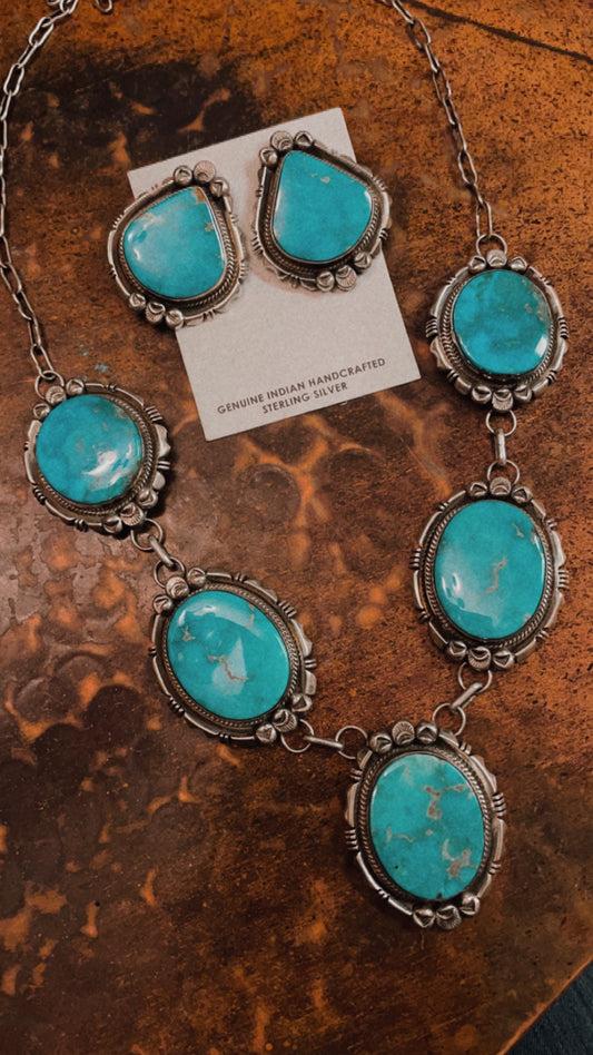 The most beautiful turquoise stones! Necklace and earrings set