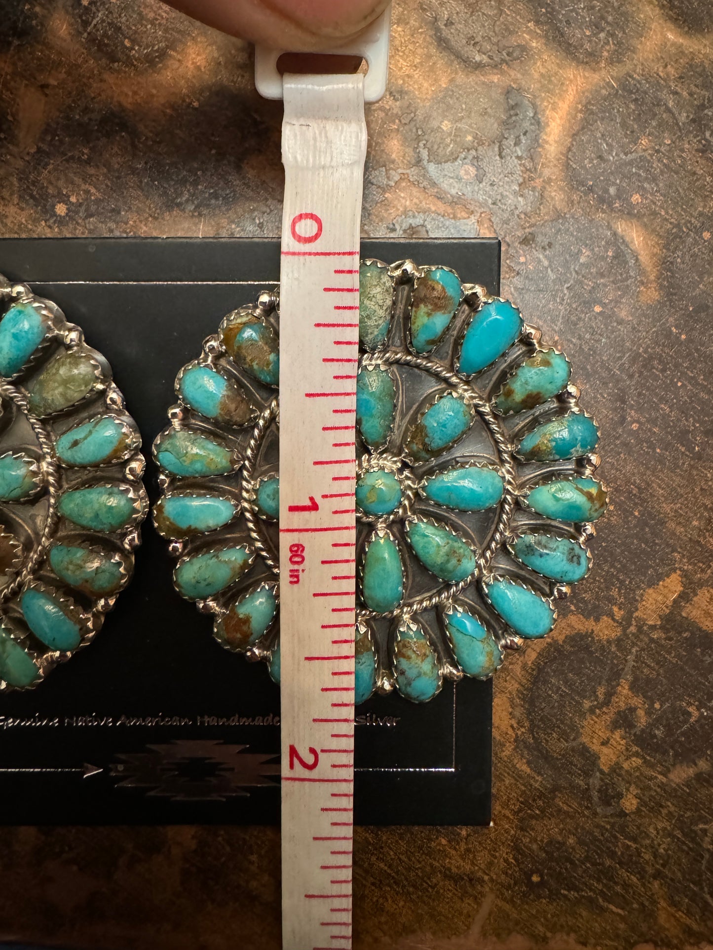 Rich turquoise cluster earrings