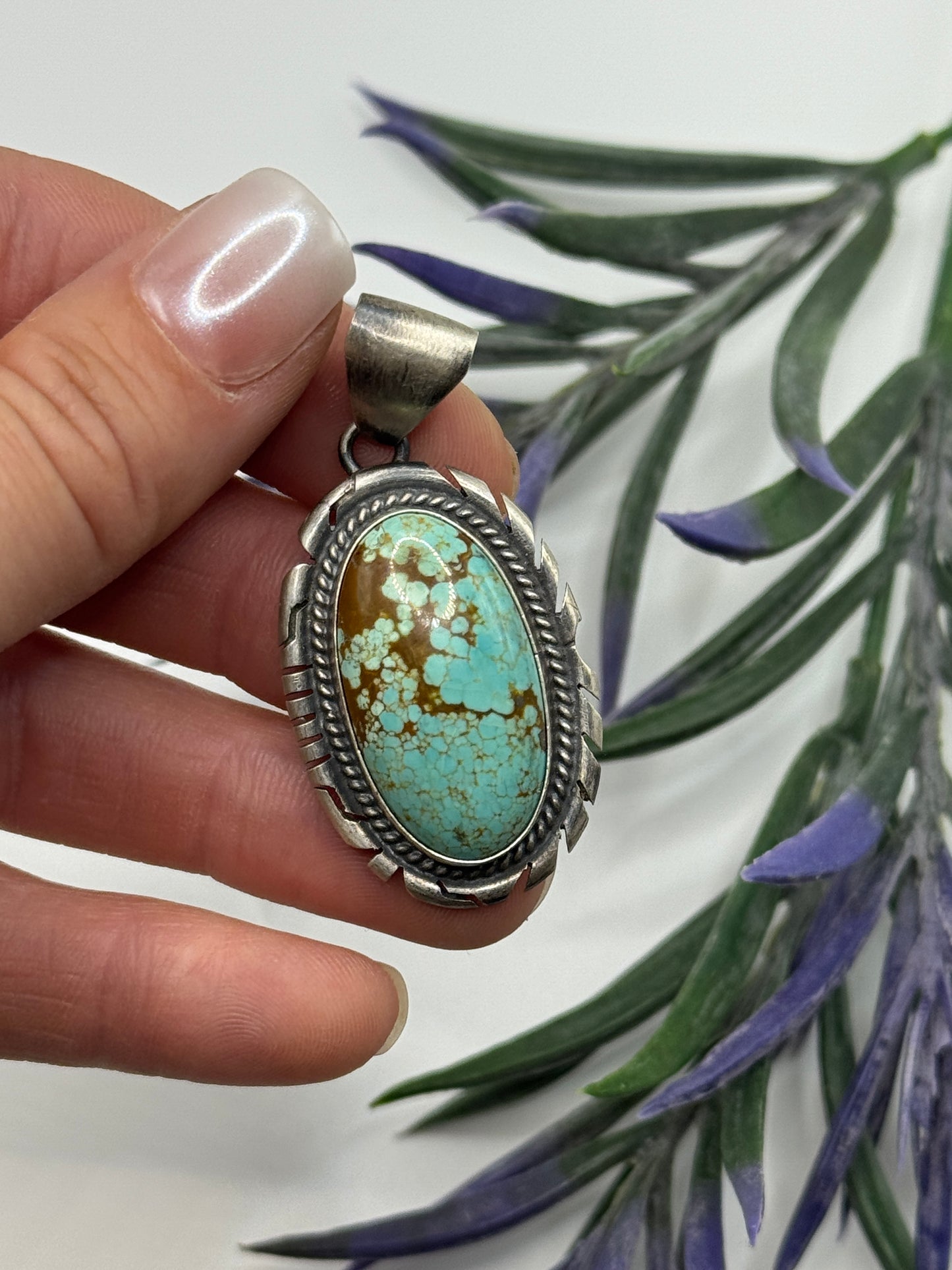 P. Skeets Sterling Silver Turquoise pendant