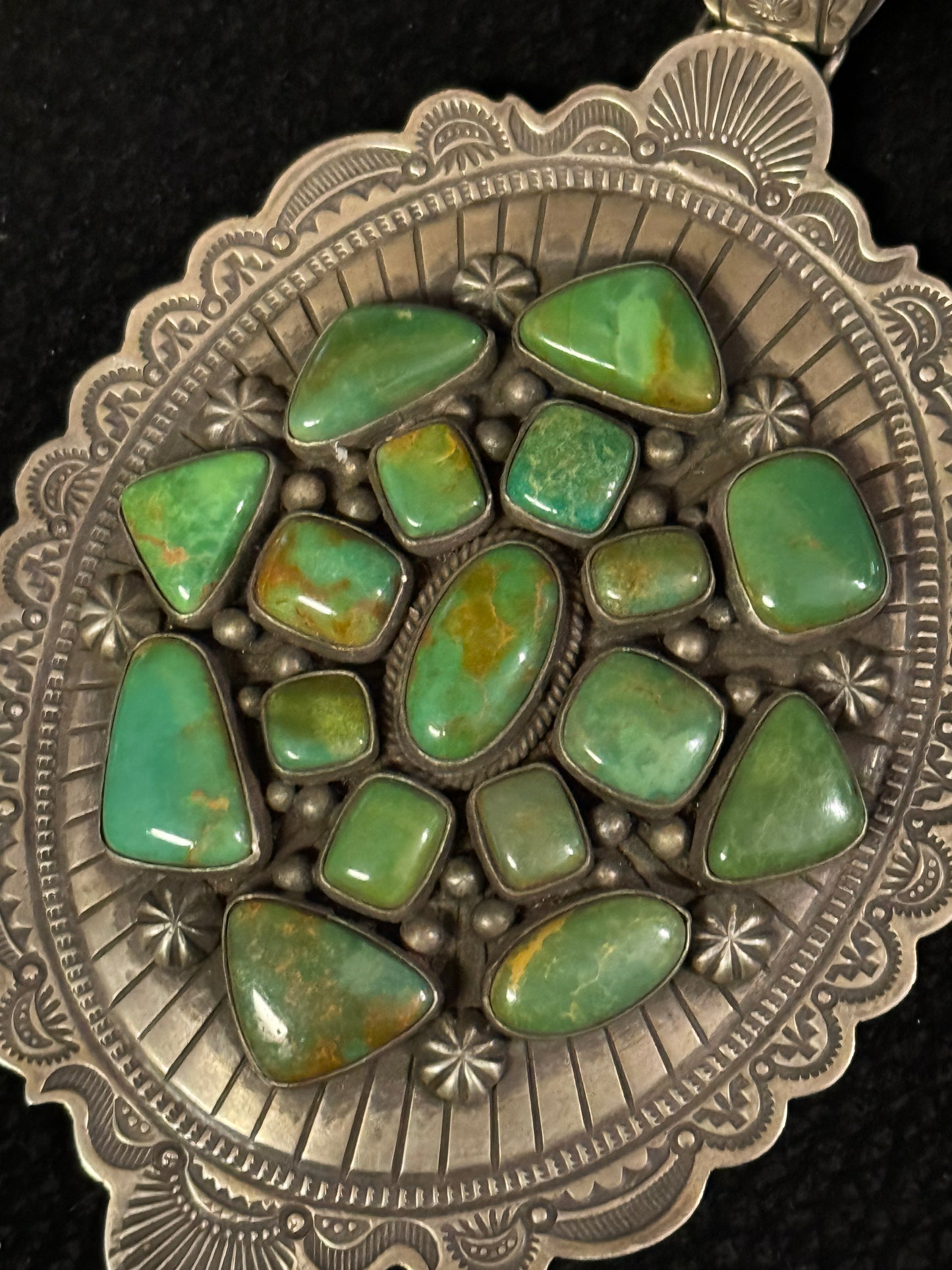 A vintage delight! Large Royston cluster pendant necklace by D. Cadman