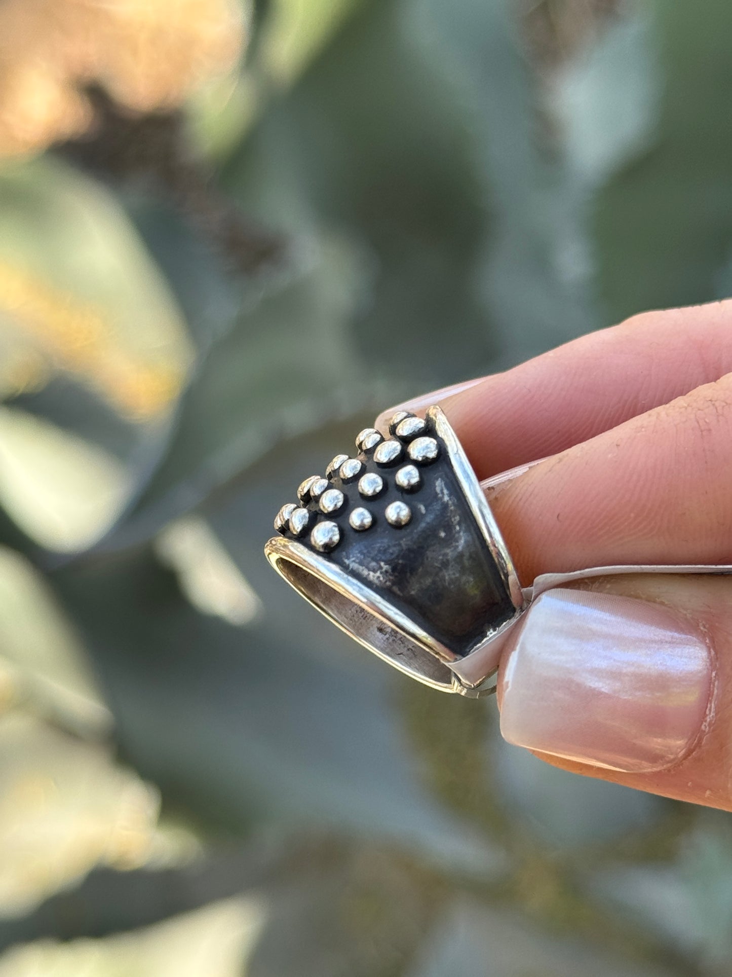 Bubble sterling silver wide ride by Raymond Coriz, size 6.5