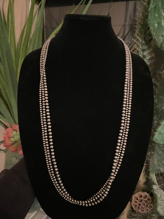 3 strand 4-6MM Navajo pearl 36” necklace