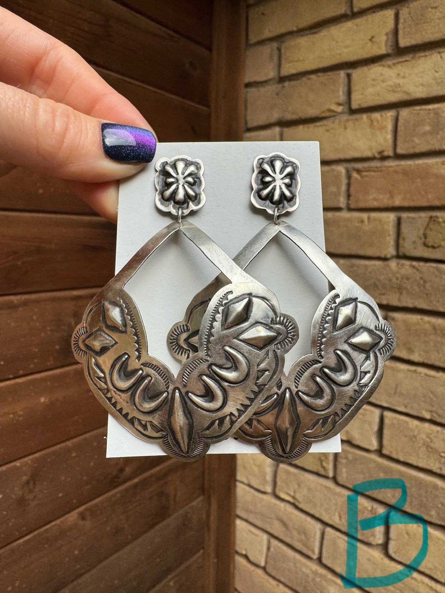 Statement stamped earrings
