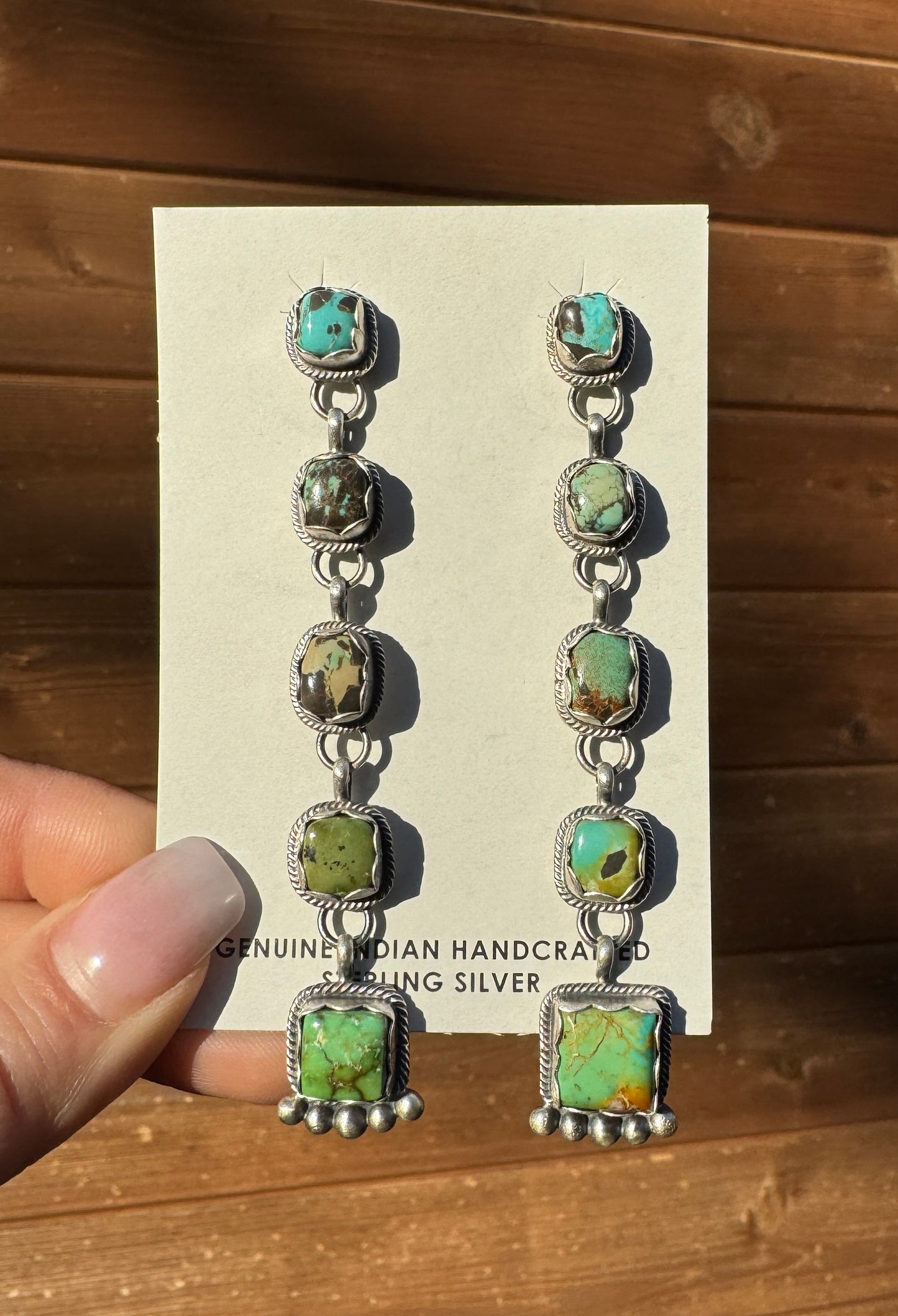 Long dangle turquoise earrings