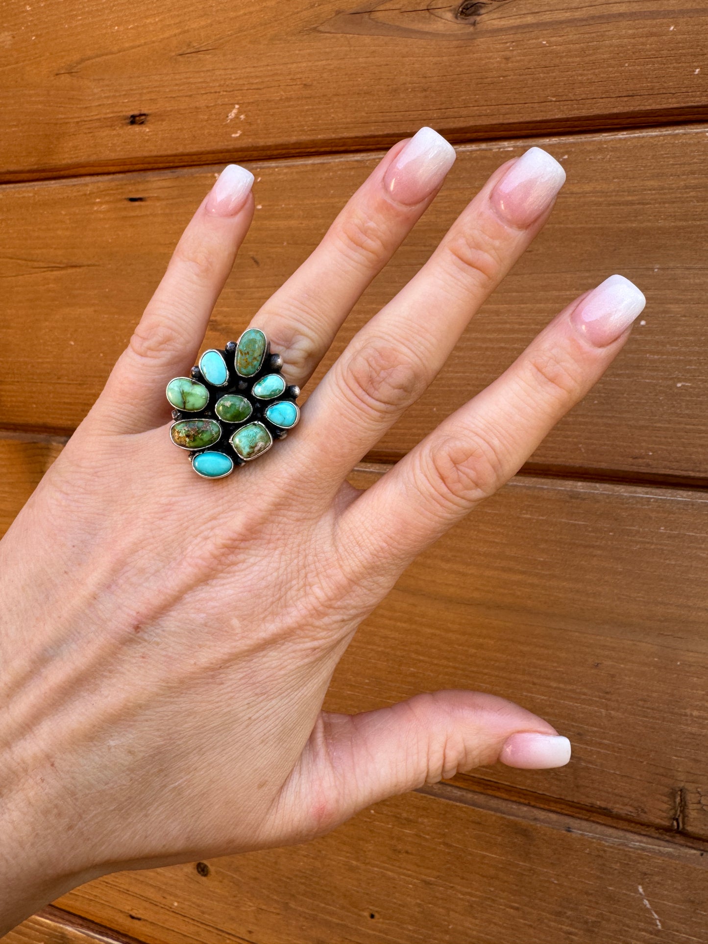 Navajo handmade Sonoran Gold turquoise ring size 7