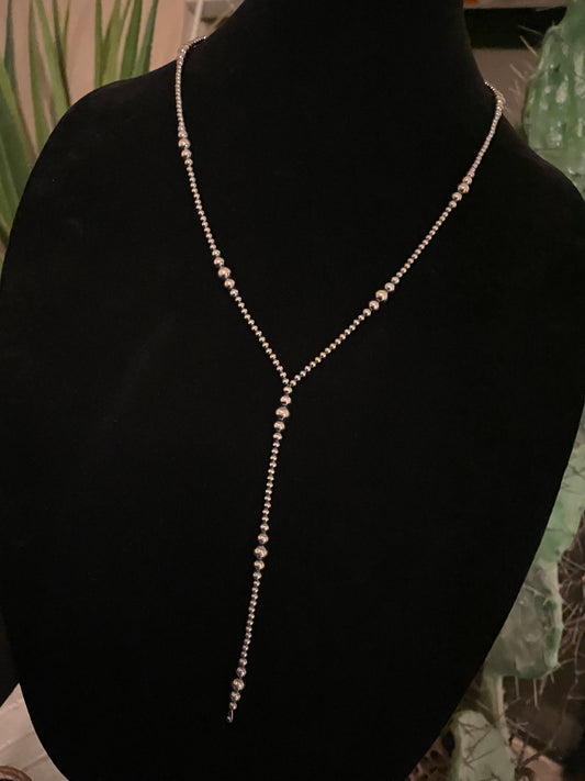 3-6 MM Navajo Pearl Lariat 24” necklace